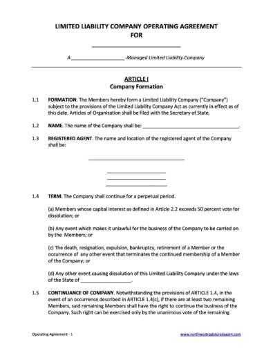 LLC Operating Agreements