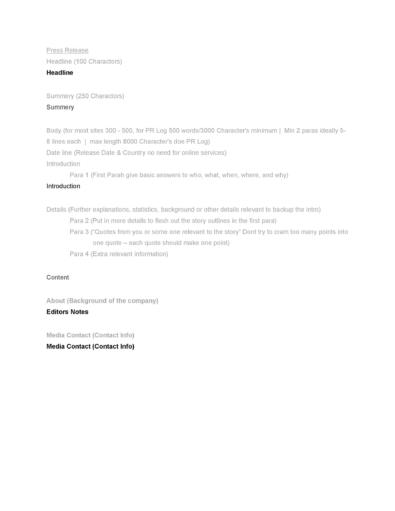 46 Press Release Format Templates, Examples & Samples ᐅ TemplateLab