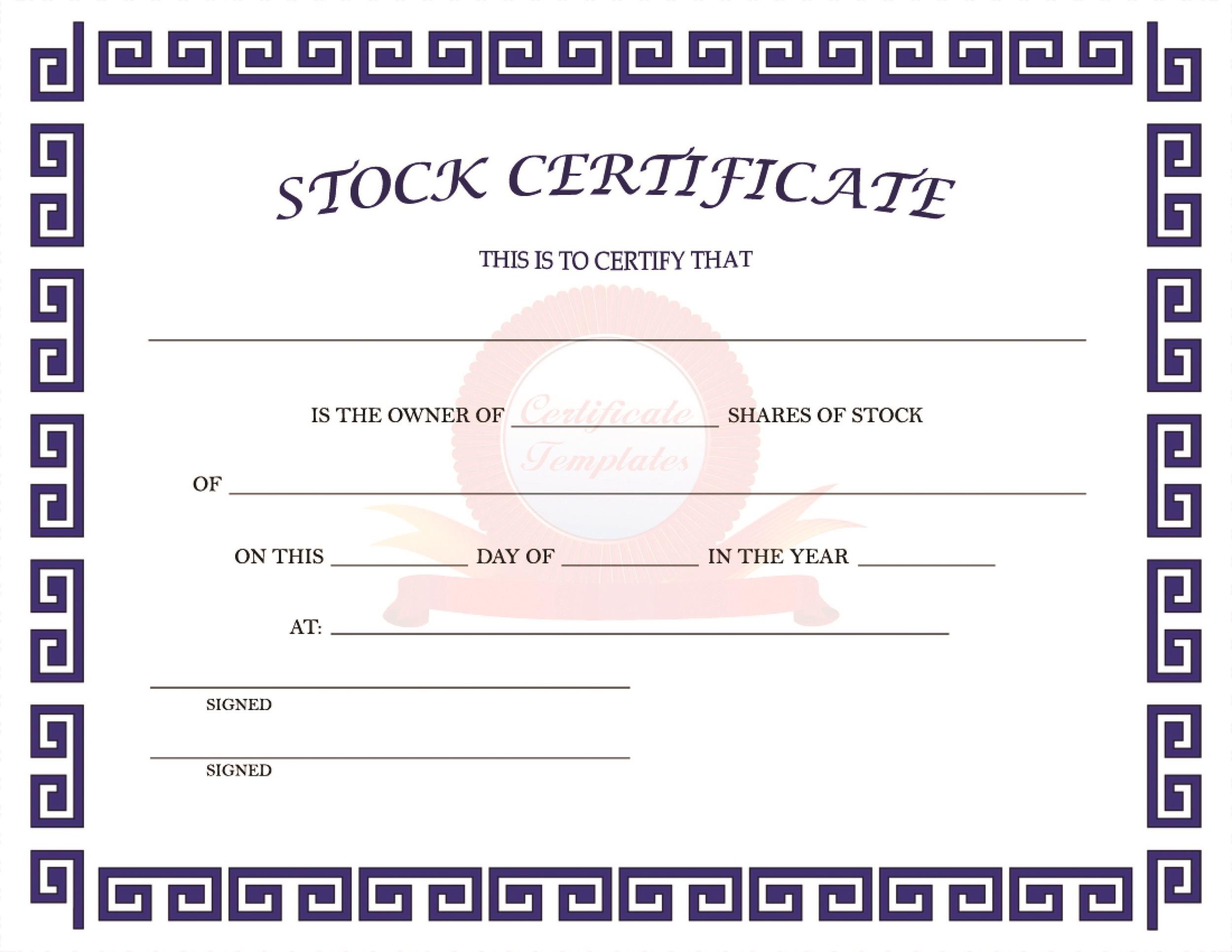 Share Certificate Format In Excel - Captions Trendy Inside Corporate Share Certificate Template