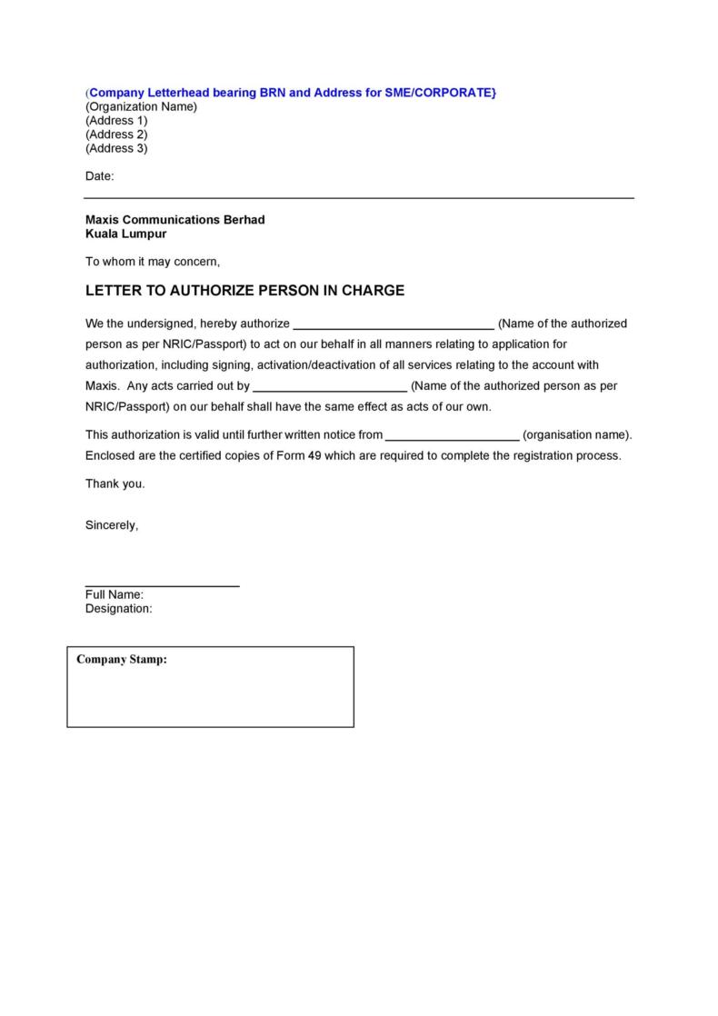 Product Authorization Letter