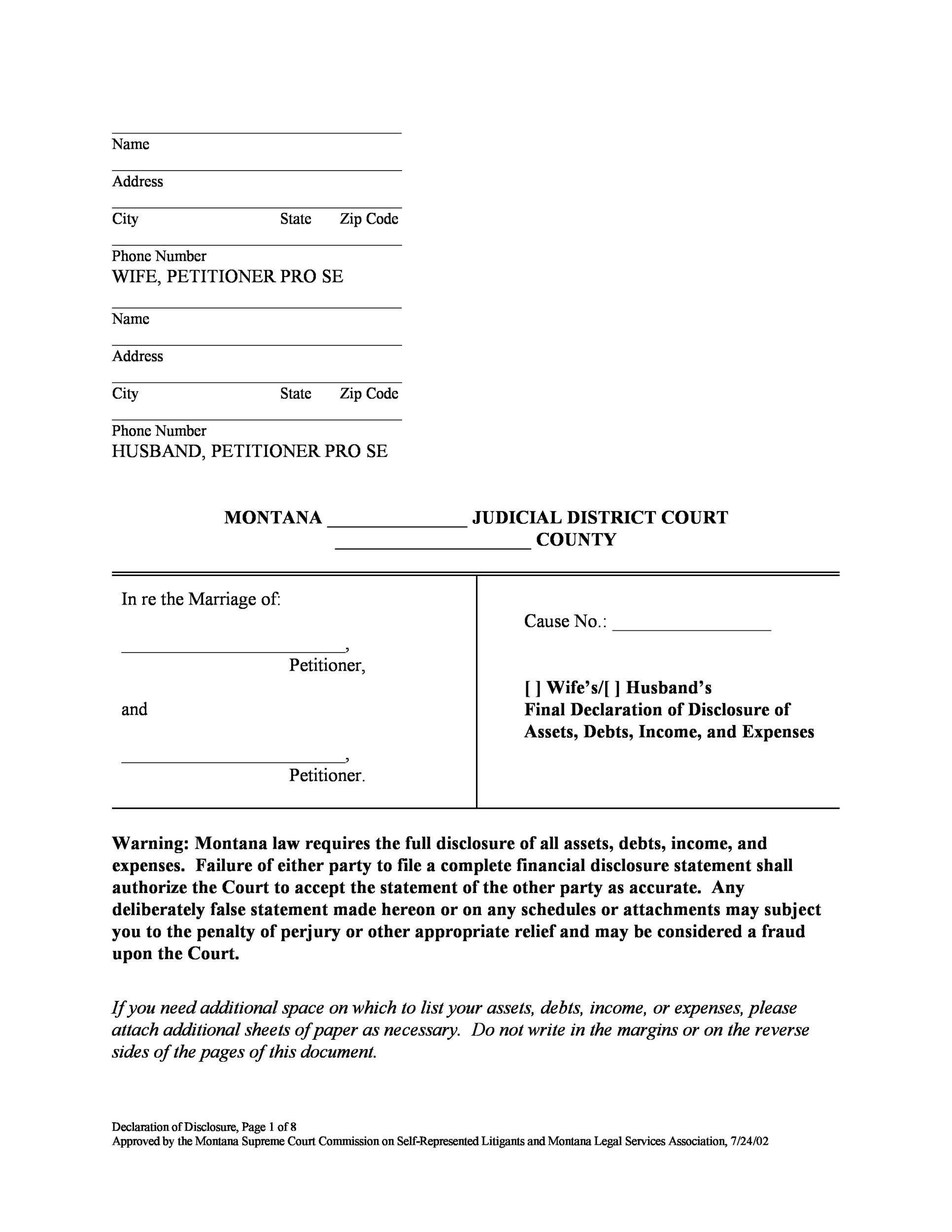 Divorce Papers Print Out