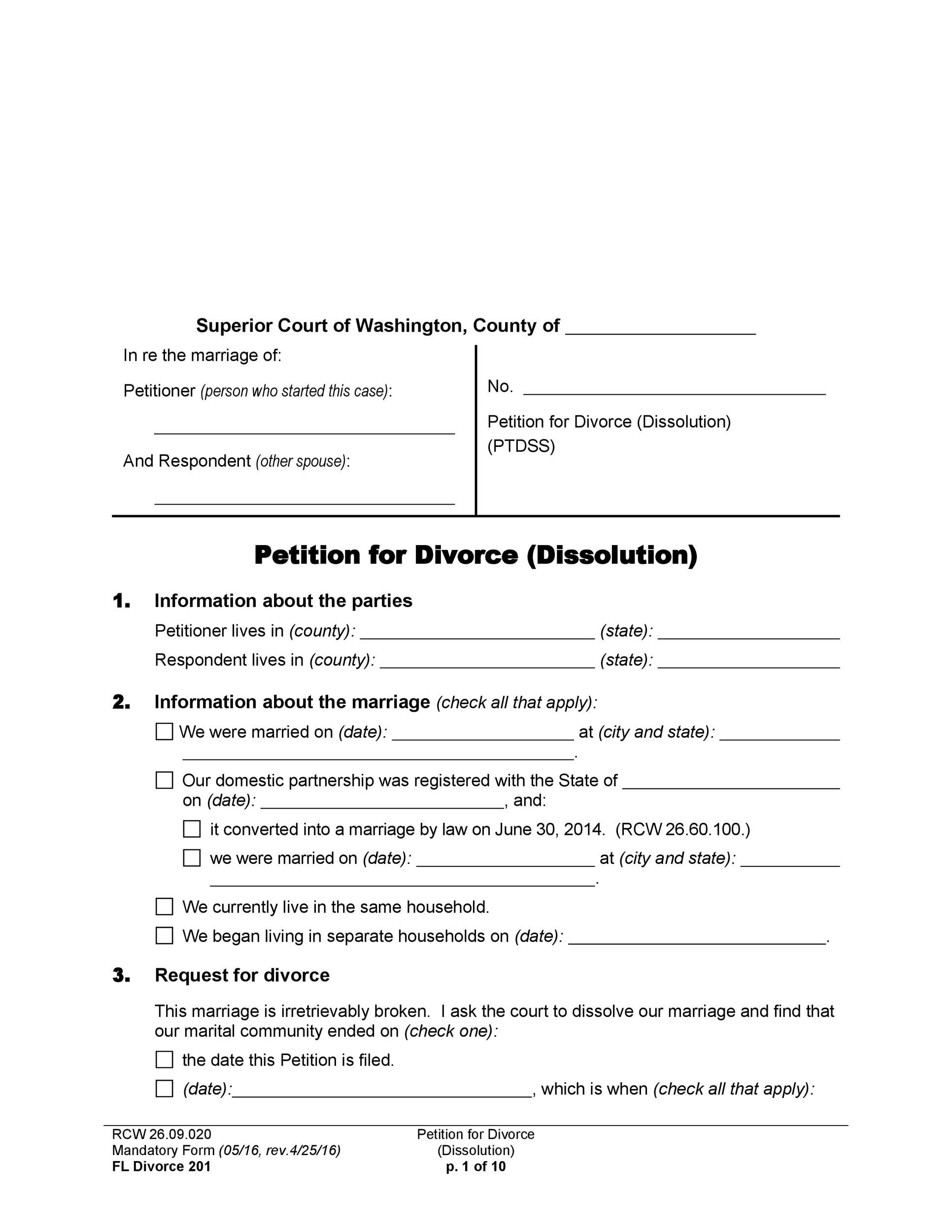 40 Free Divorce Papers (Printable) ᐅ TemplateLab