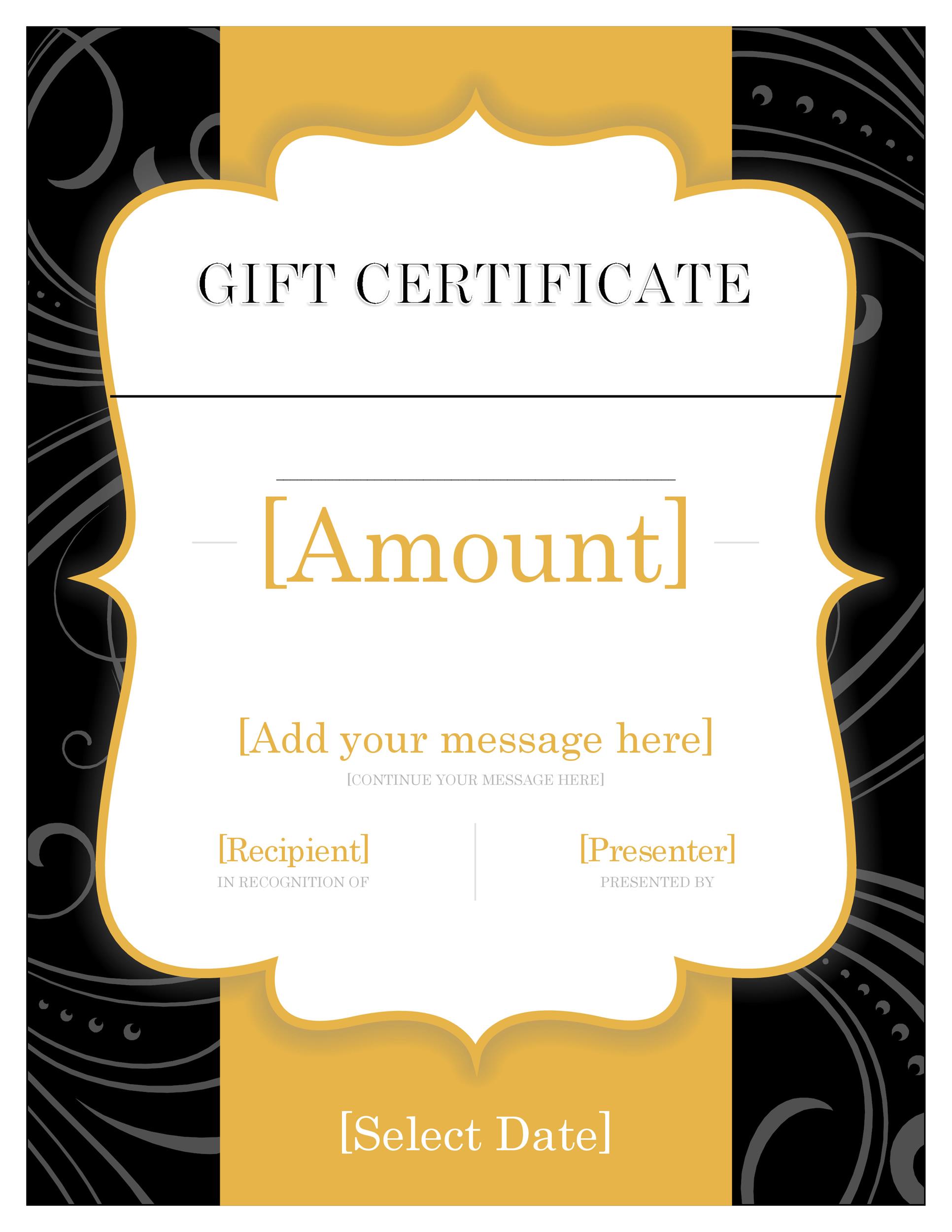 Free Gift Certificate Template 04 Printable