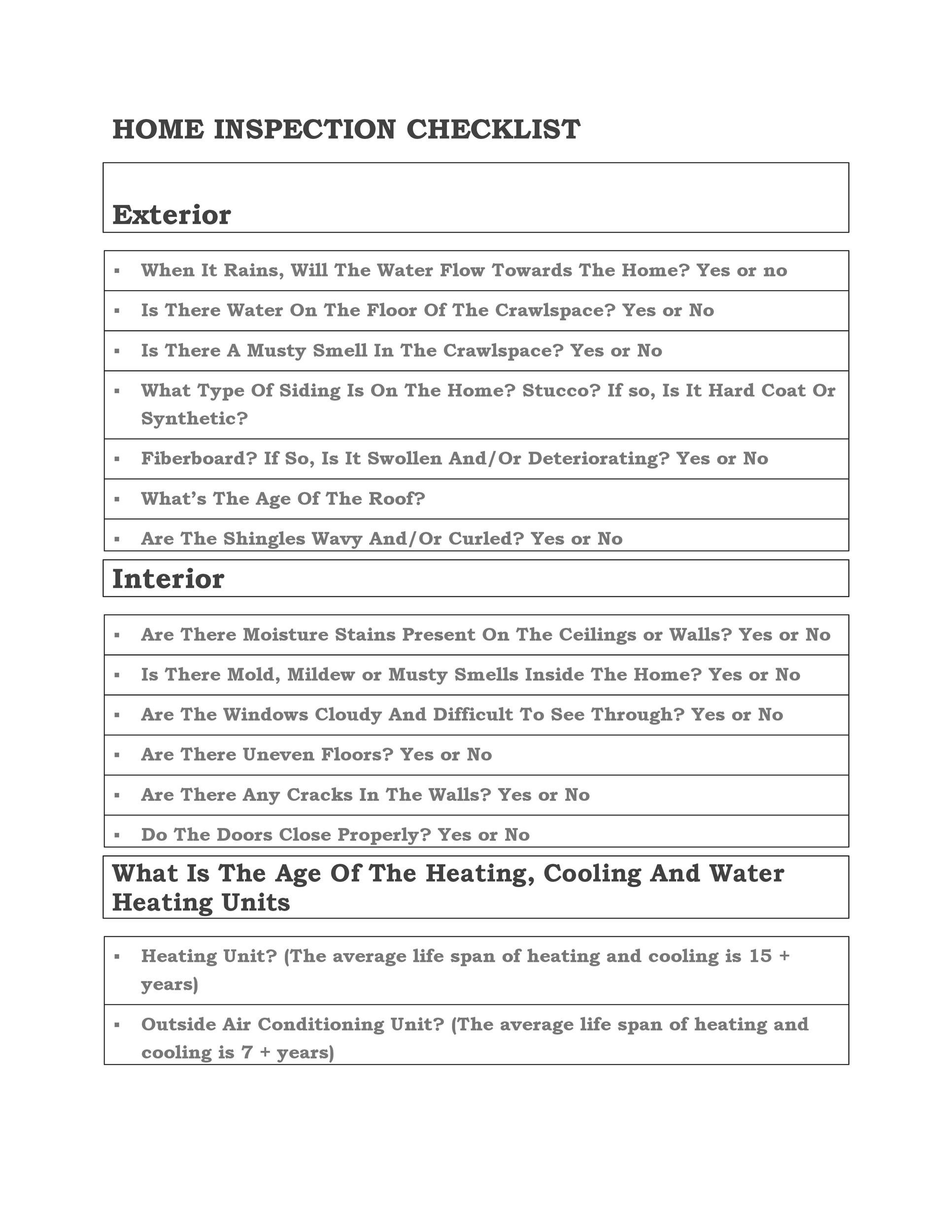 Free Home Inspection Checklist 08
