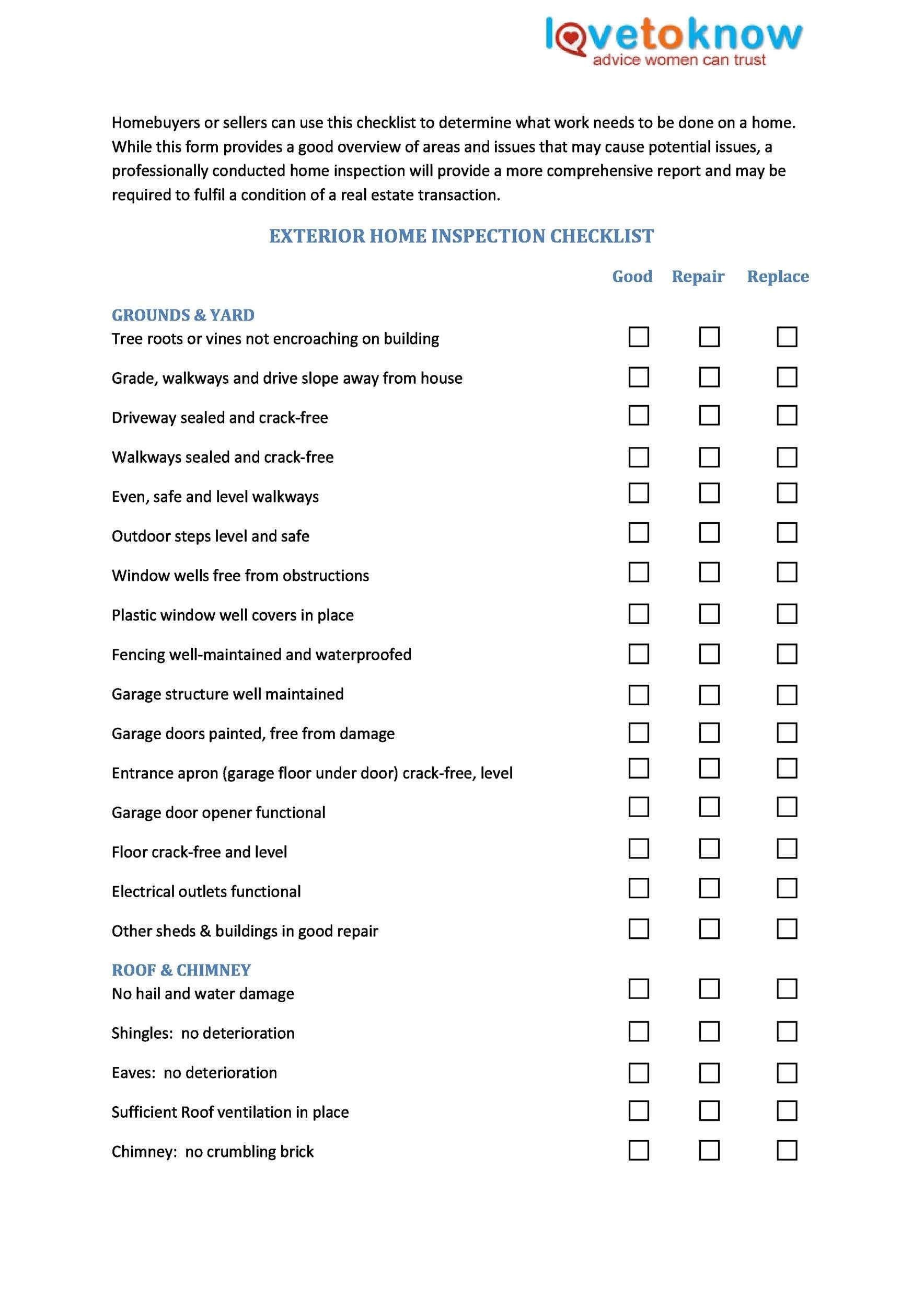 Free Home Inspection Checklist 22