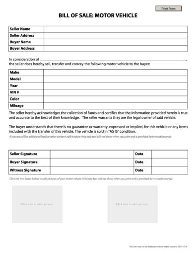 45+ Printable Bill of Sale Templates [Free] (Word, PDF)