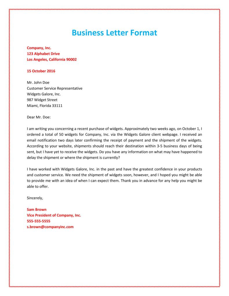 35 Formal / Business Letter Format Templates Examples ᐅ TemplateLab 35 Formal / Business Letter Format Templates Examples ᐅ TemplateLab