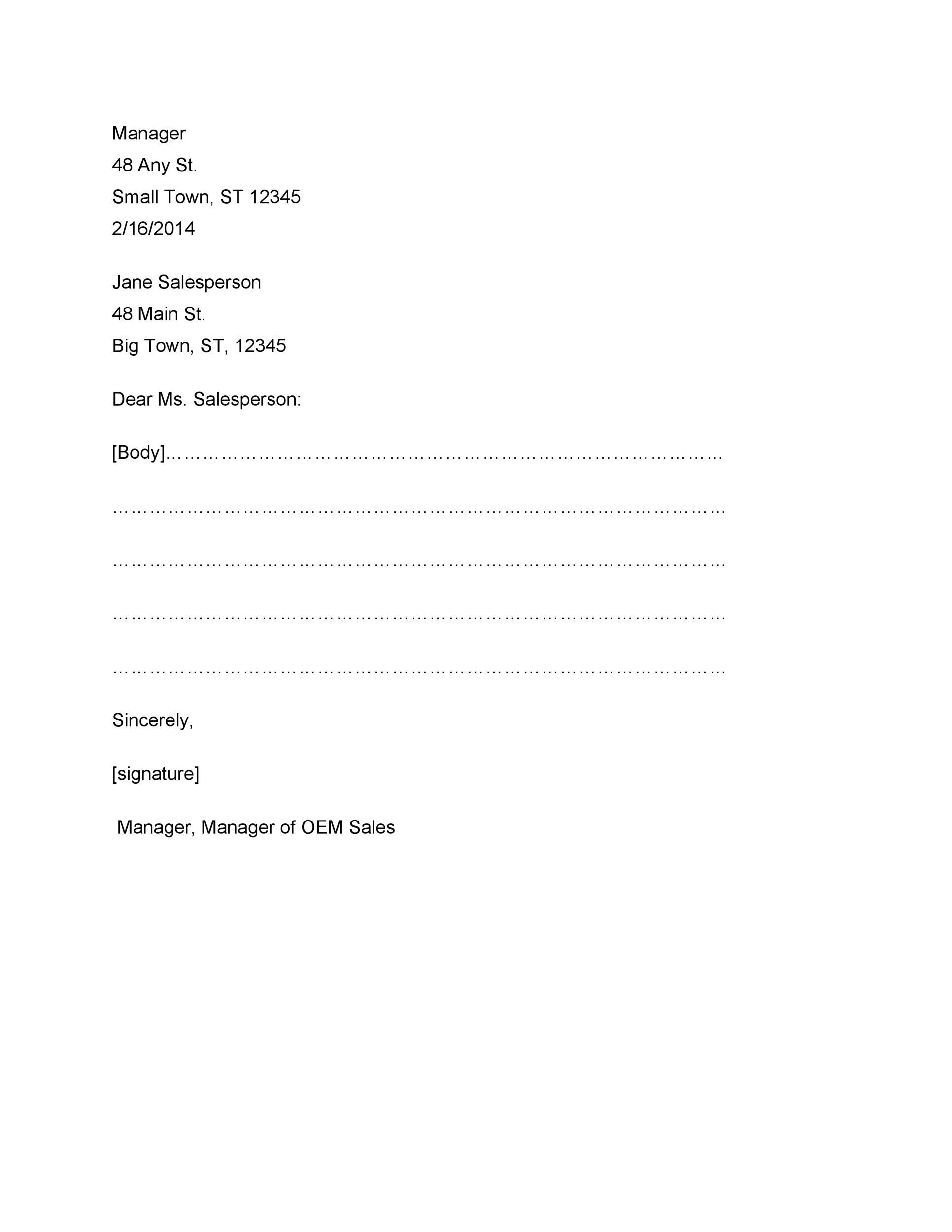 35 Formal / Business Letter Format Templates & Examples ᐅ TemplateLab