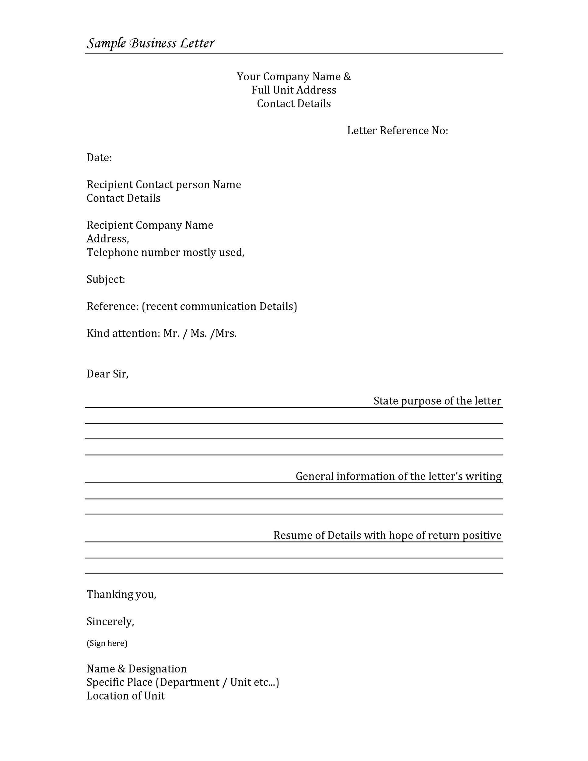 35 Formal Business Letter Format Templates Examples ᐅ Templatelab