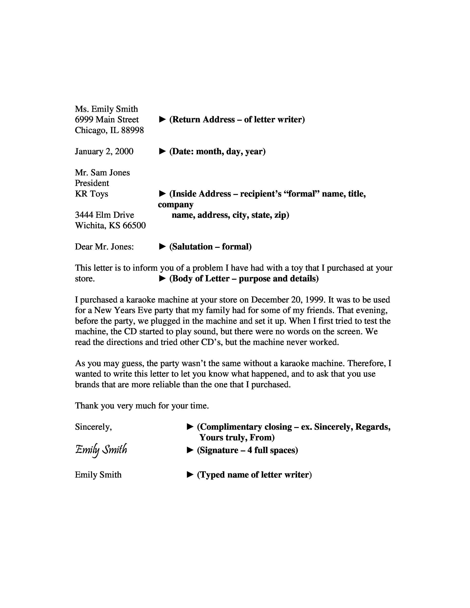 Proper Business Letter Format Template