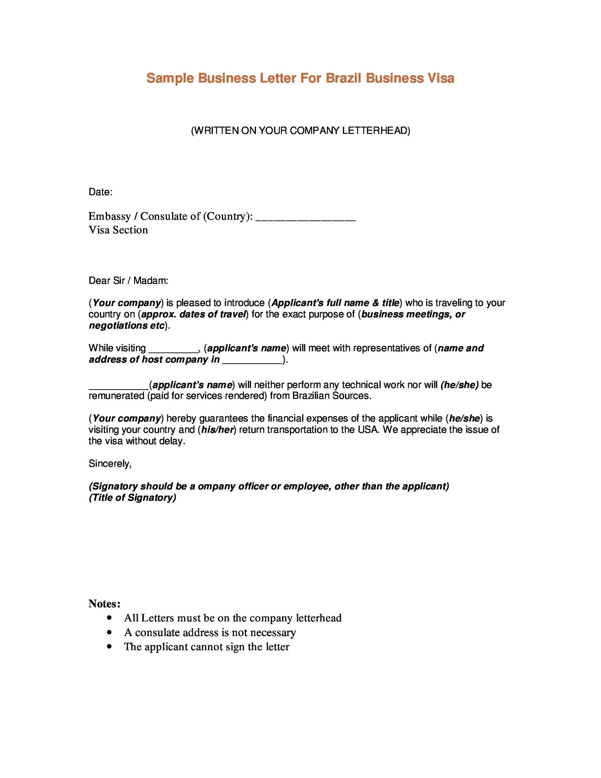 formal business application letter