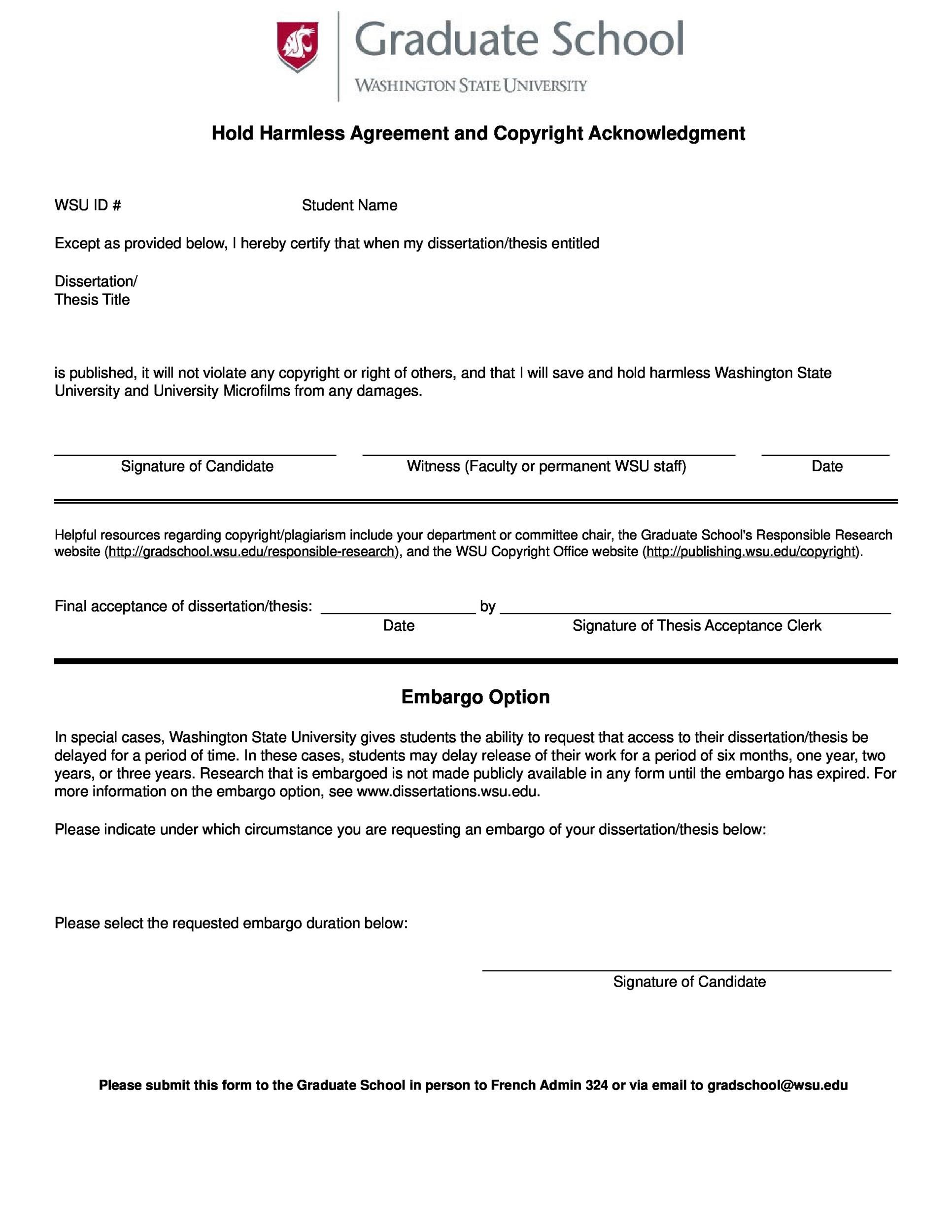 Free Hold Harmless Agreement Template 06