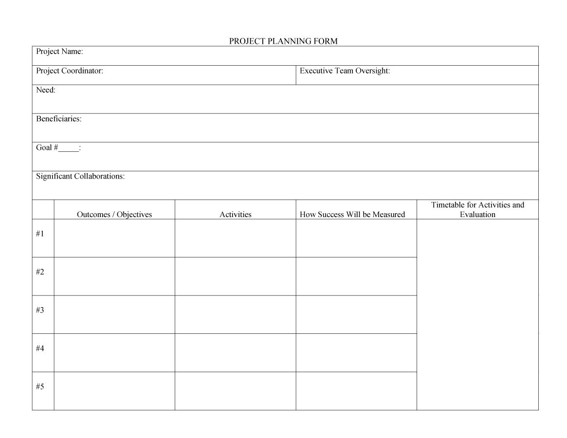 Free project planning template 05