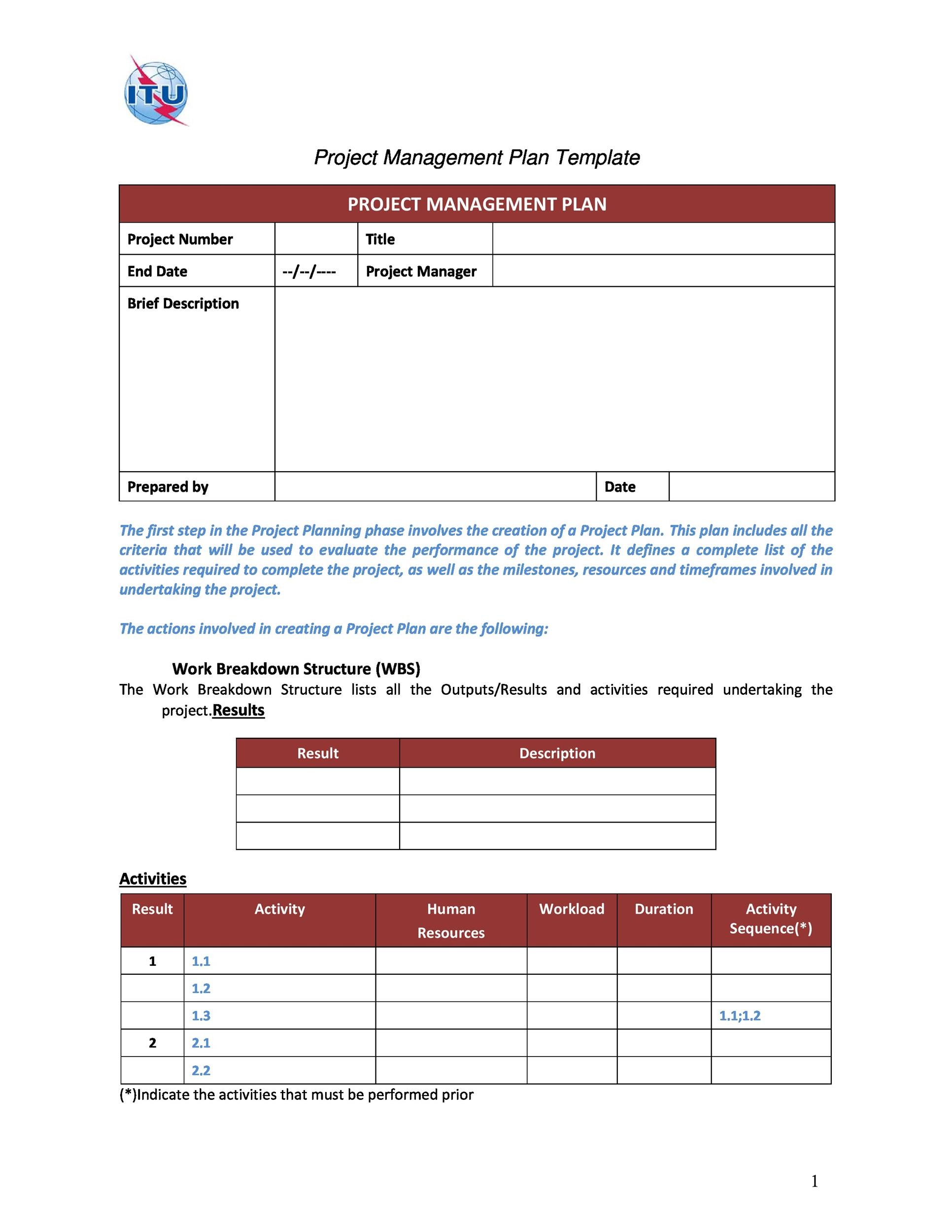 business project plan template