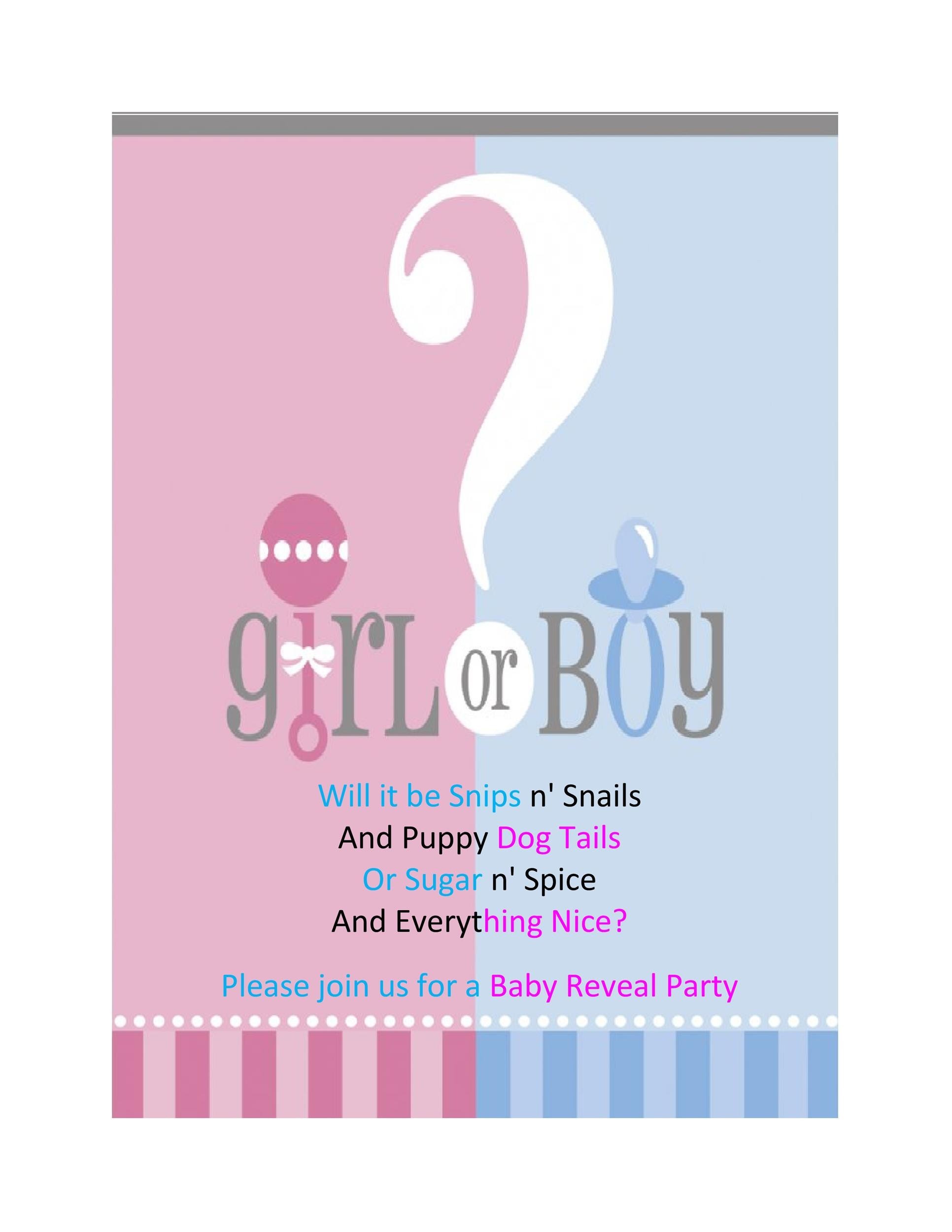 50 Baby Reveal Party Invitations Pictures US Invitation Template