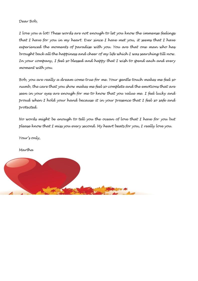 Love Letter Word Template