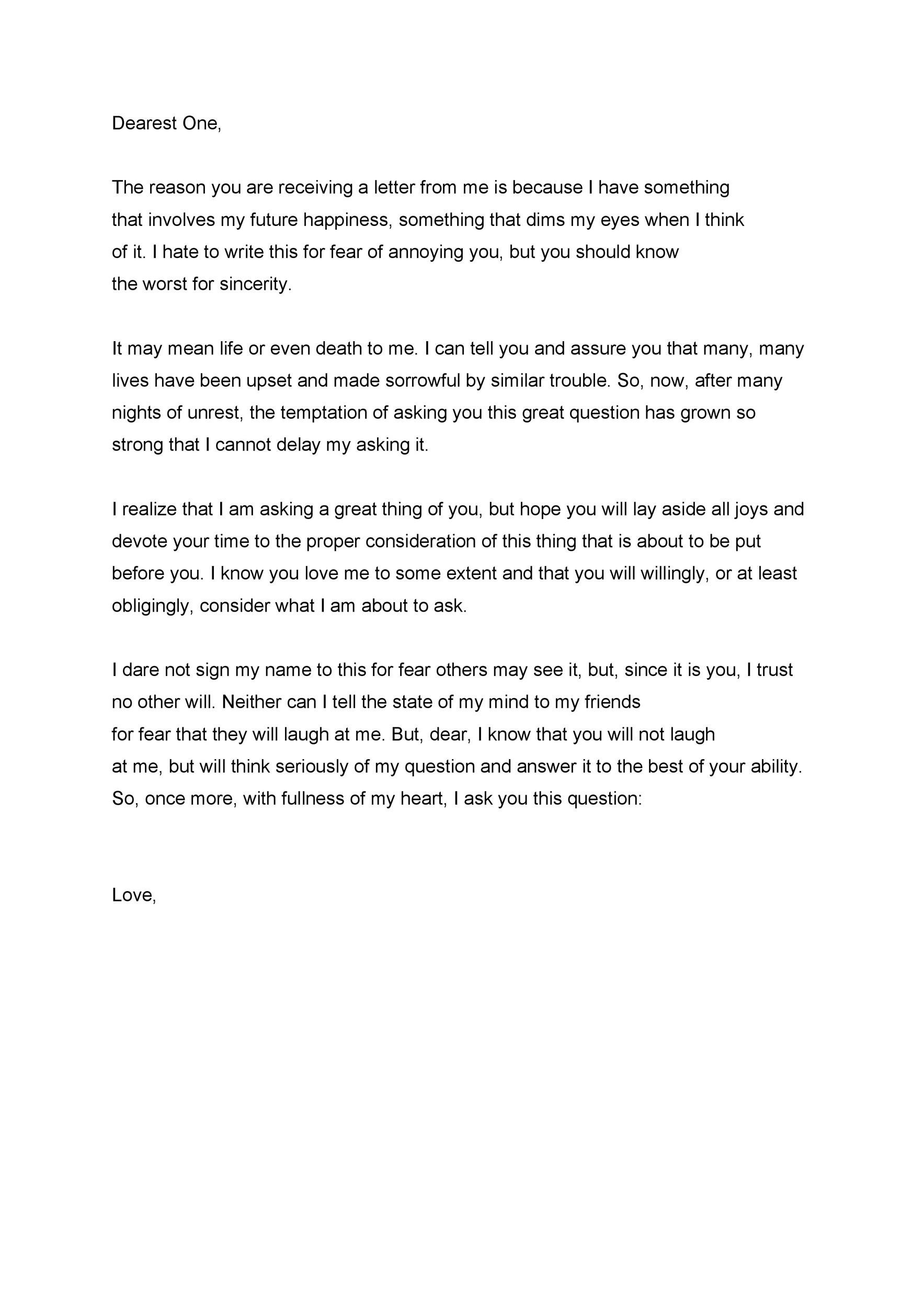 Letter To The One You Love from templatelab.com