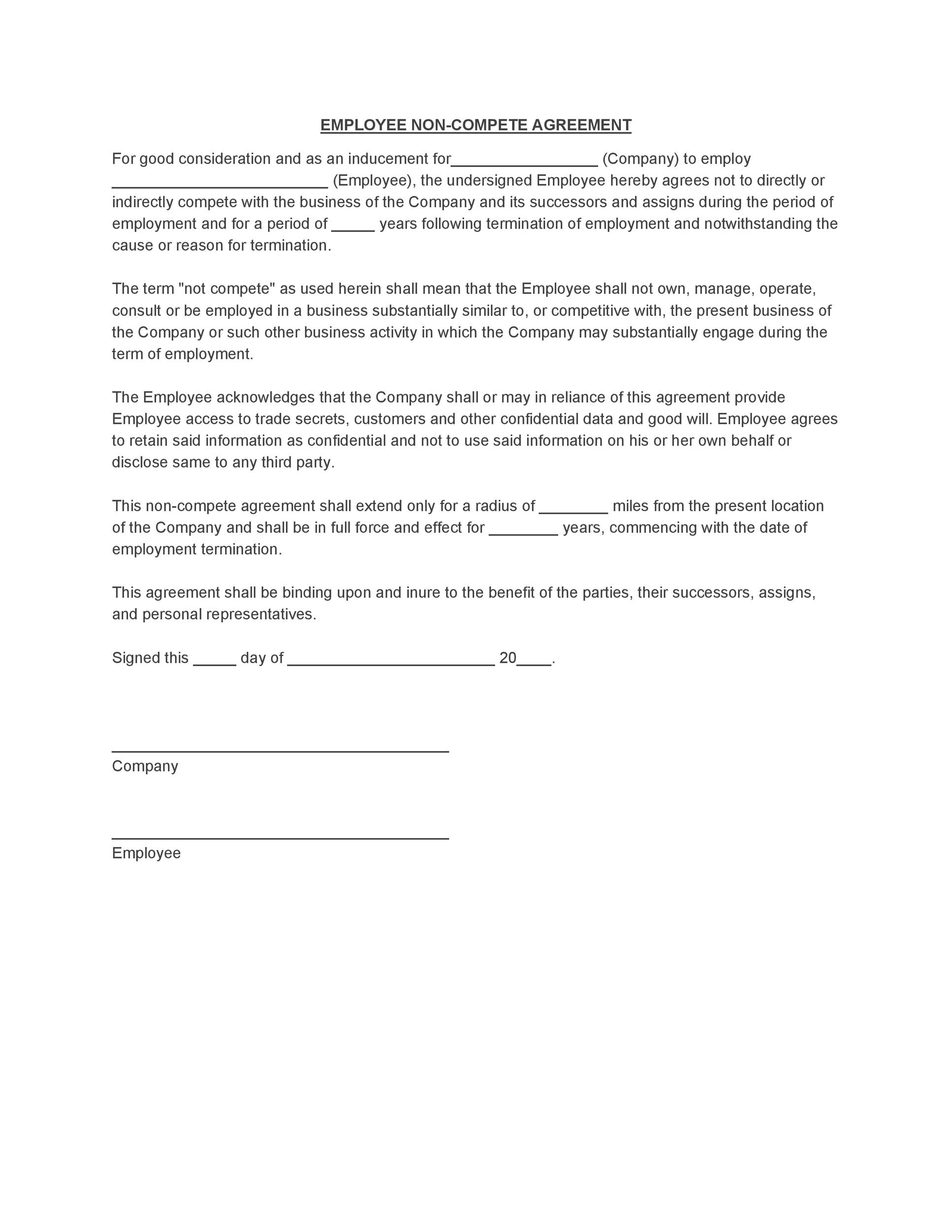 Non Compete Agreement Template 13