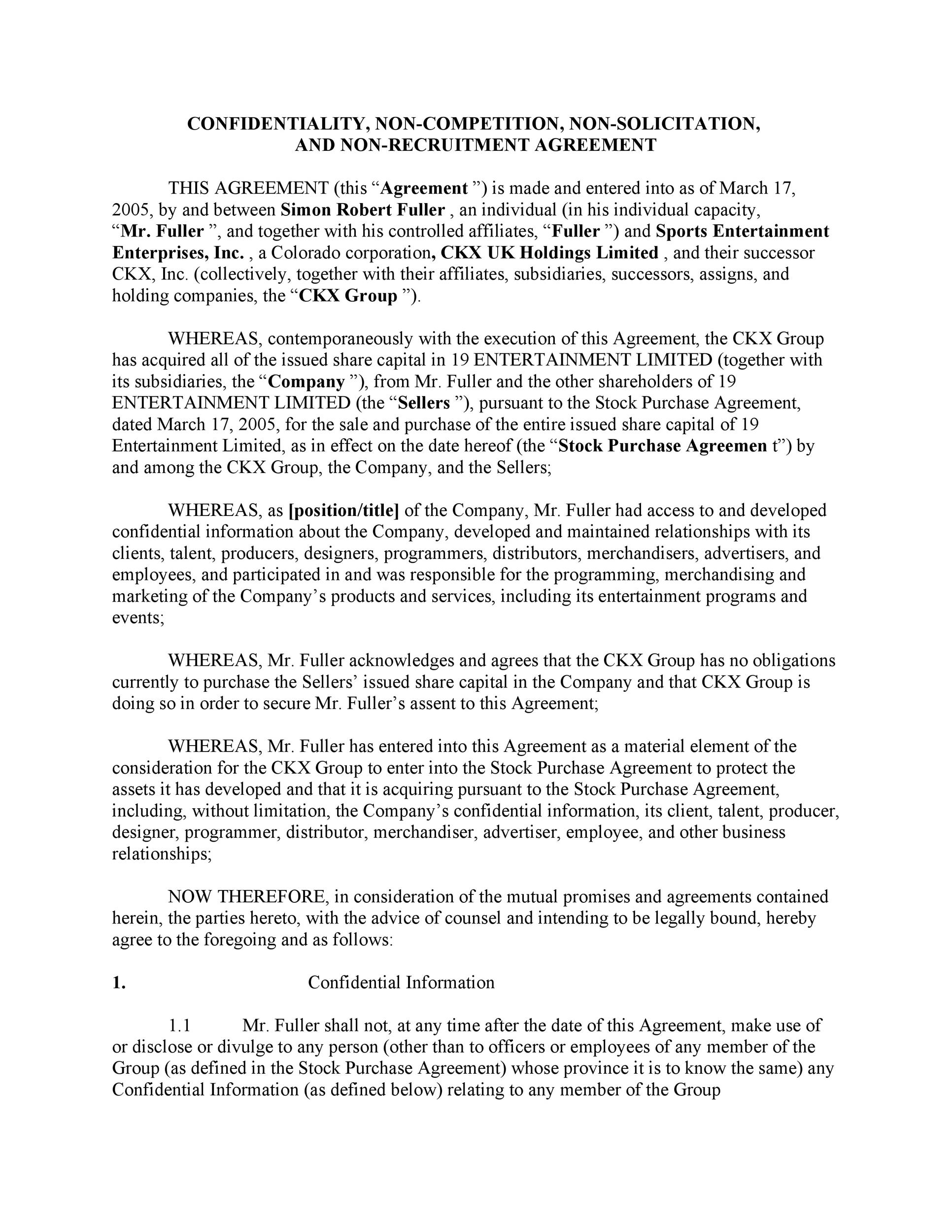 Free Non-Compete Agreement Template 27