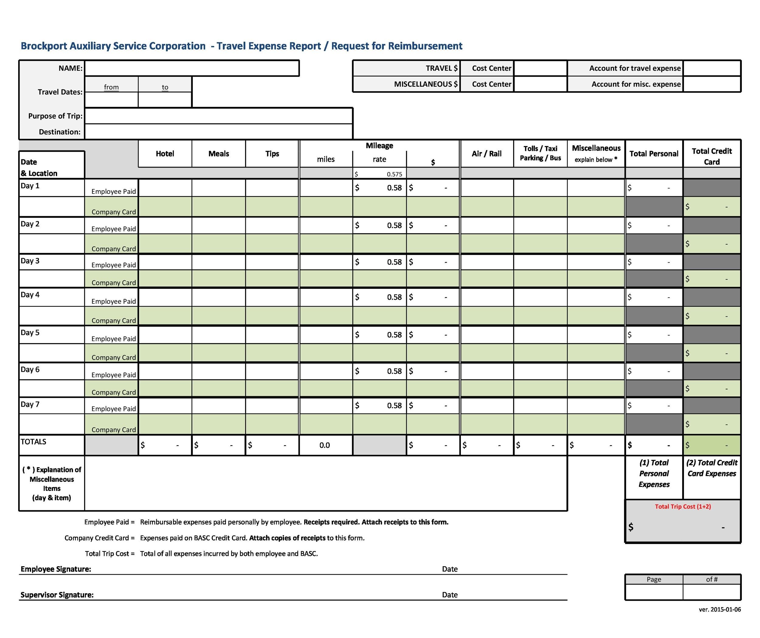Free Printable Expense Report Expense Report Template In Excel 