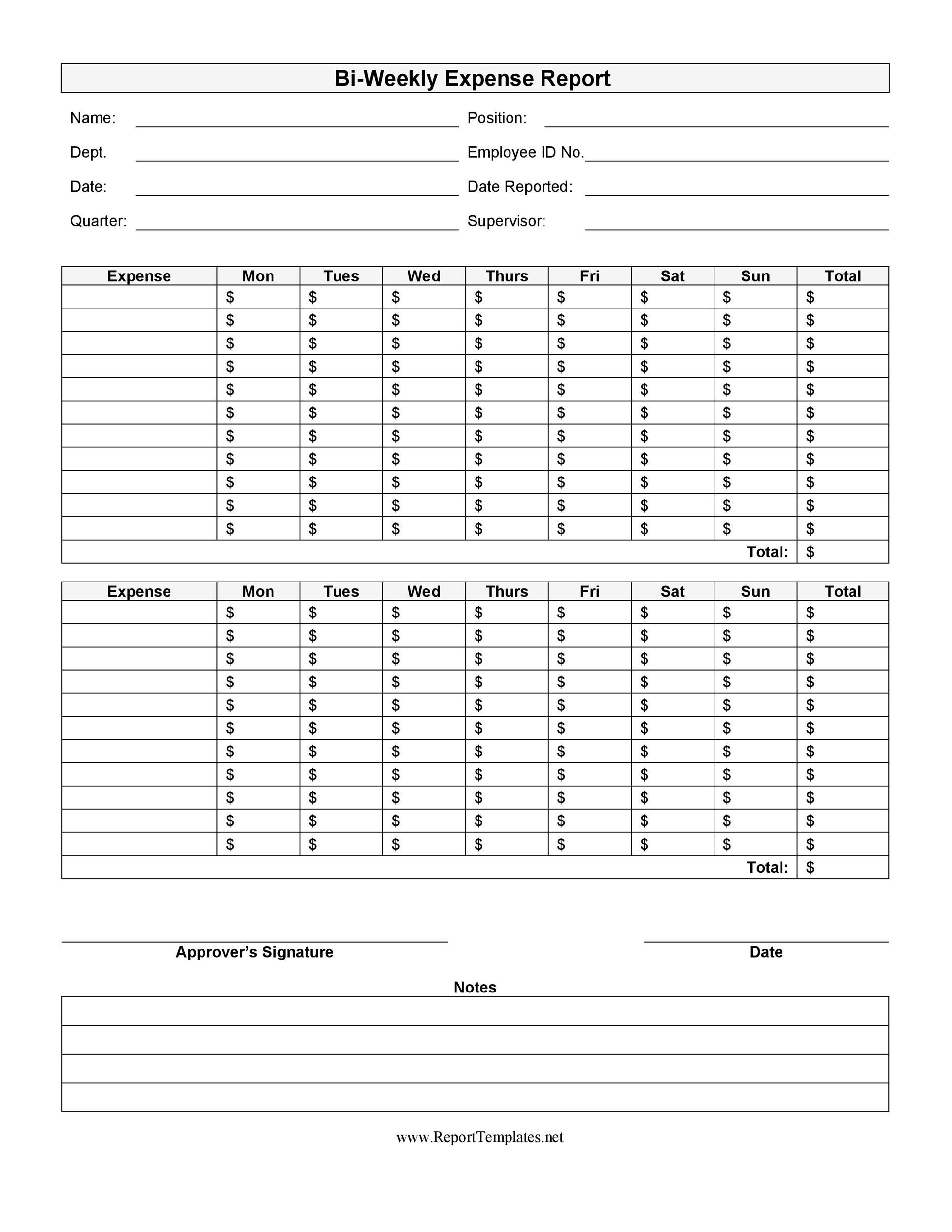 Business Expense Report Template Free from templatelab.com