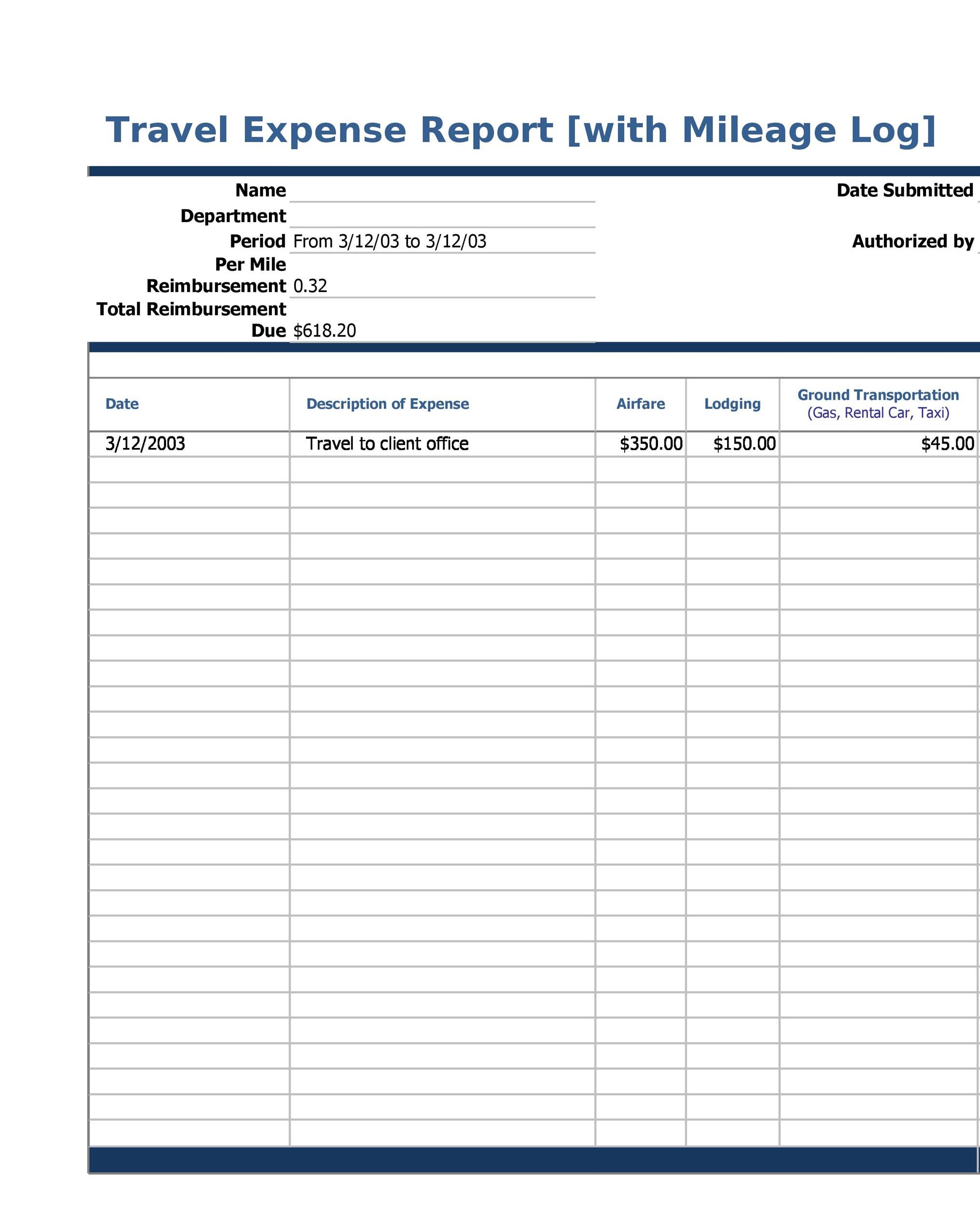 microsoft expense report template