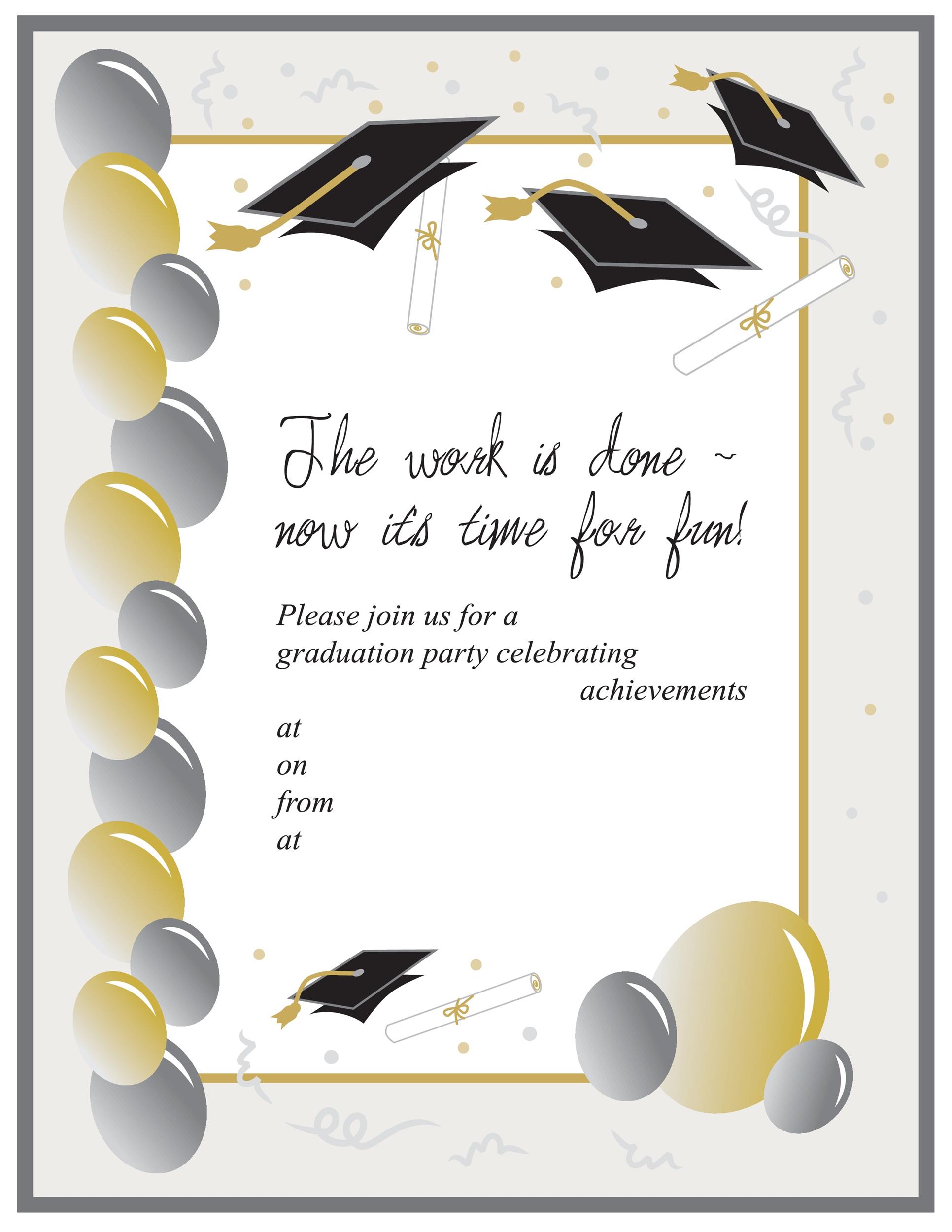Printable Graduation Invitations Templates