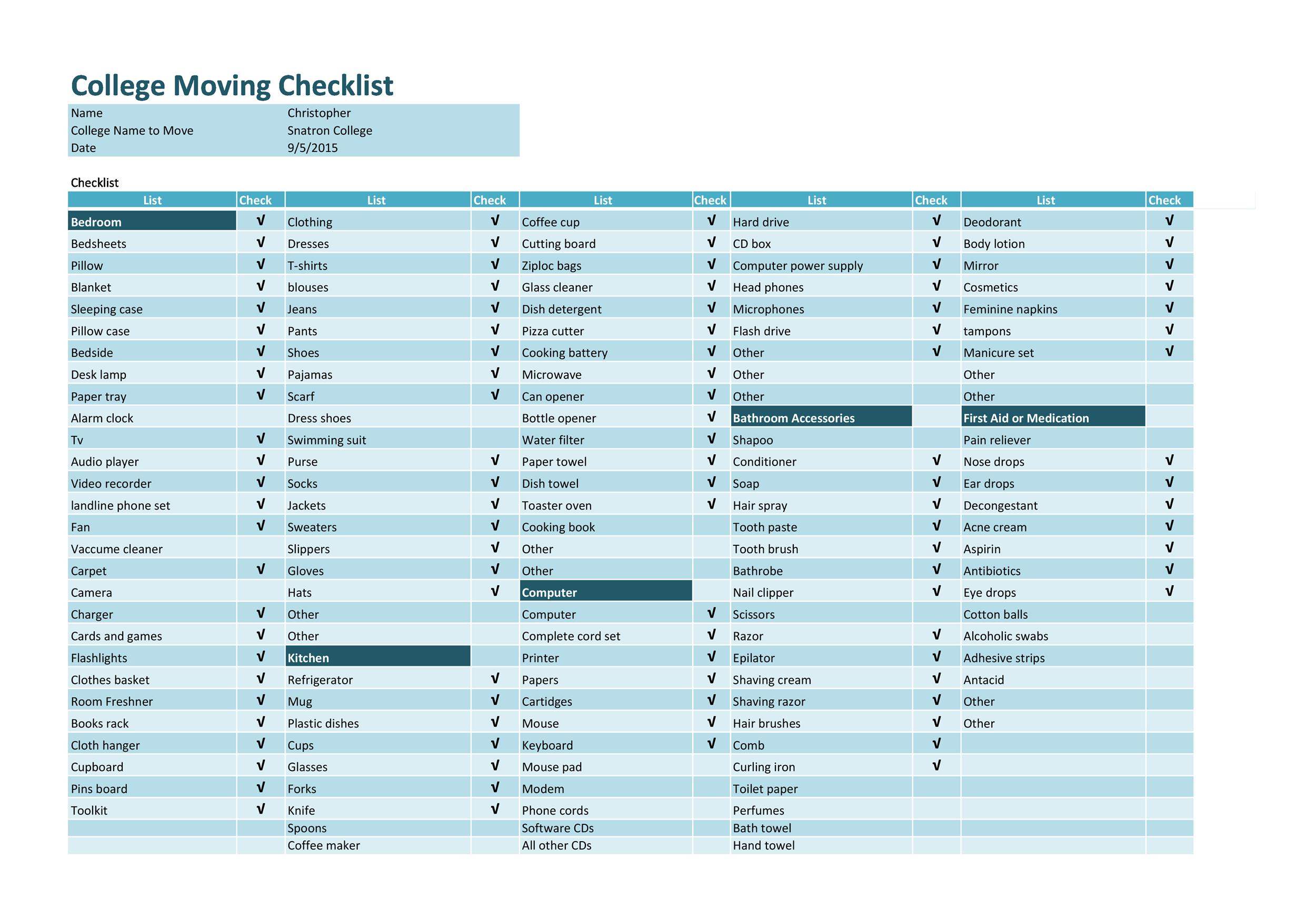 Free moving checklist 19