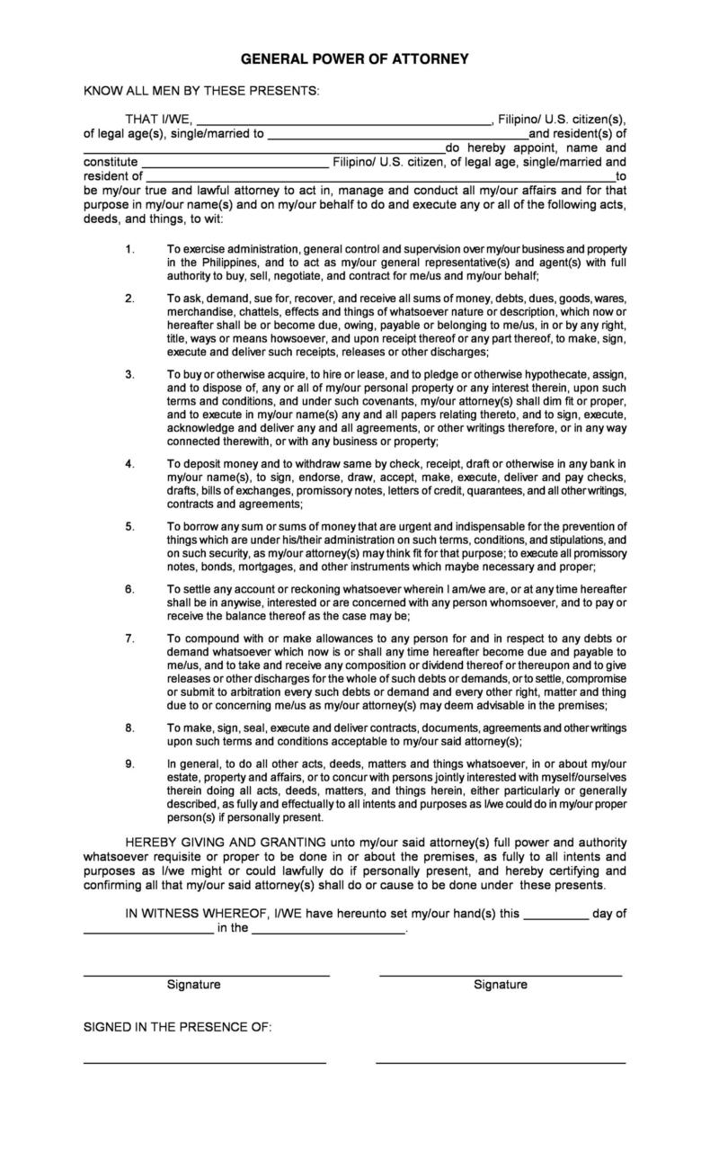 50-general-power-of-attorney-forms-templates-free