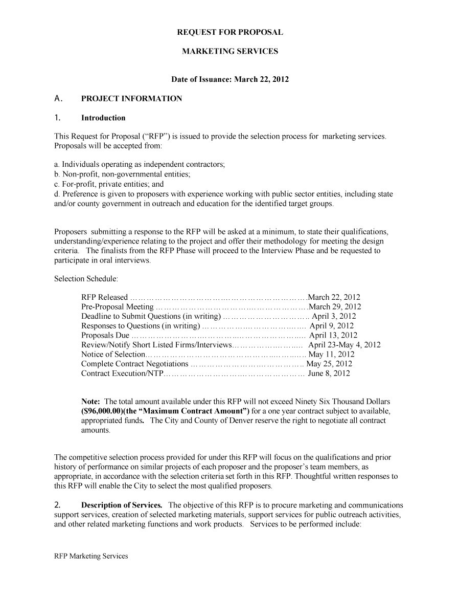 Contoh Proposal Wawancara Coretan   Request For Proposal Template 17 