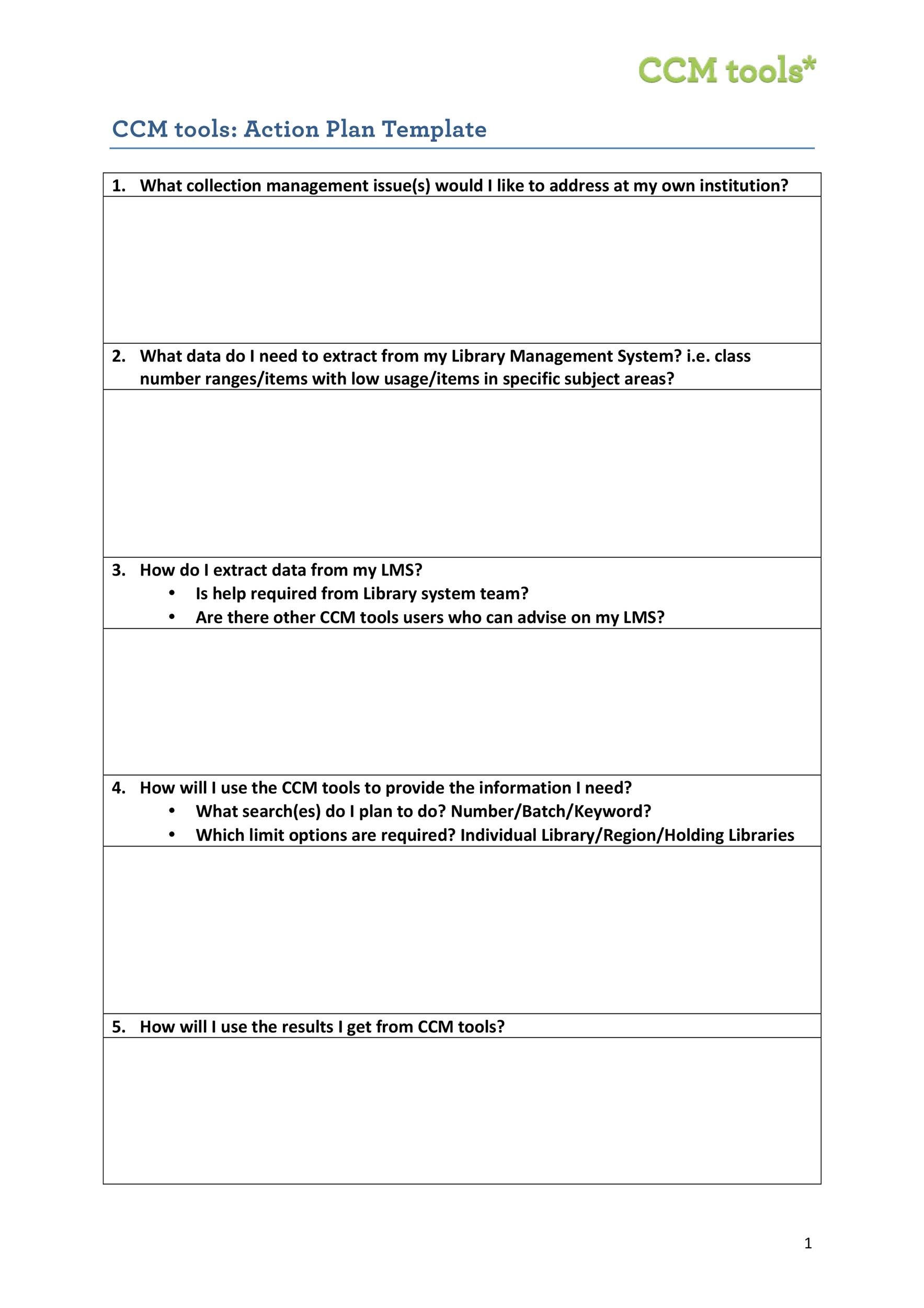 Free Action plan template 08