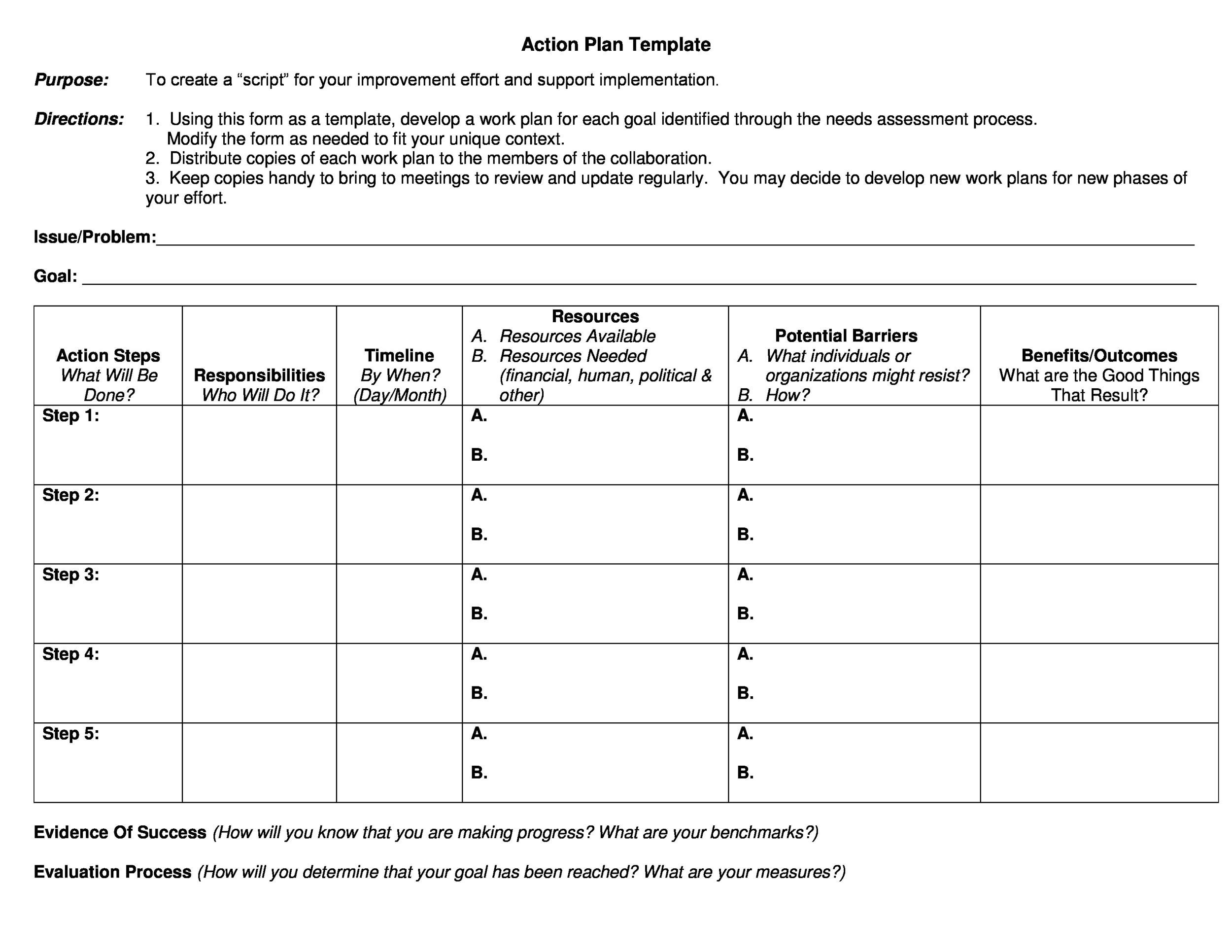 Free Action plan template 13