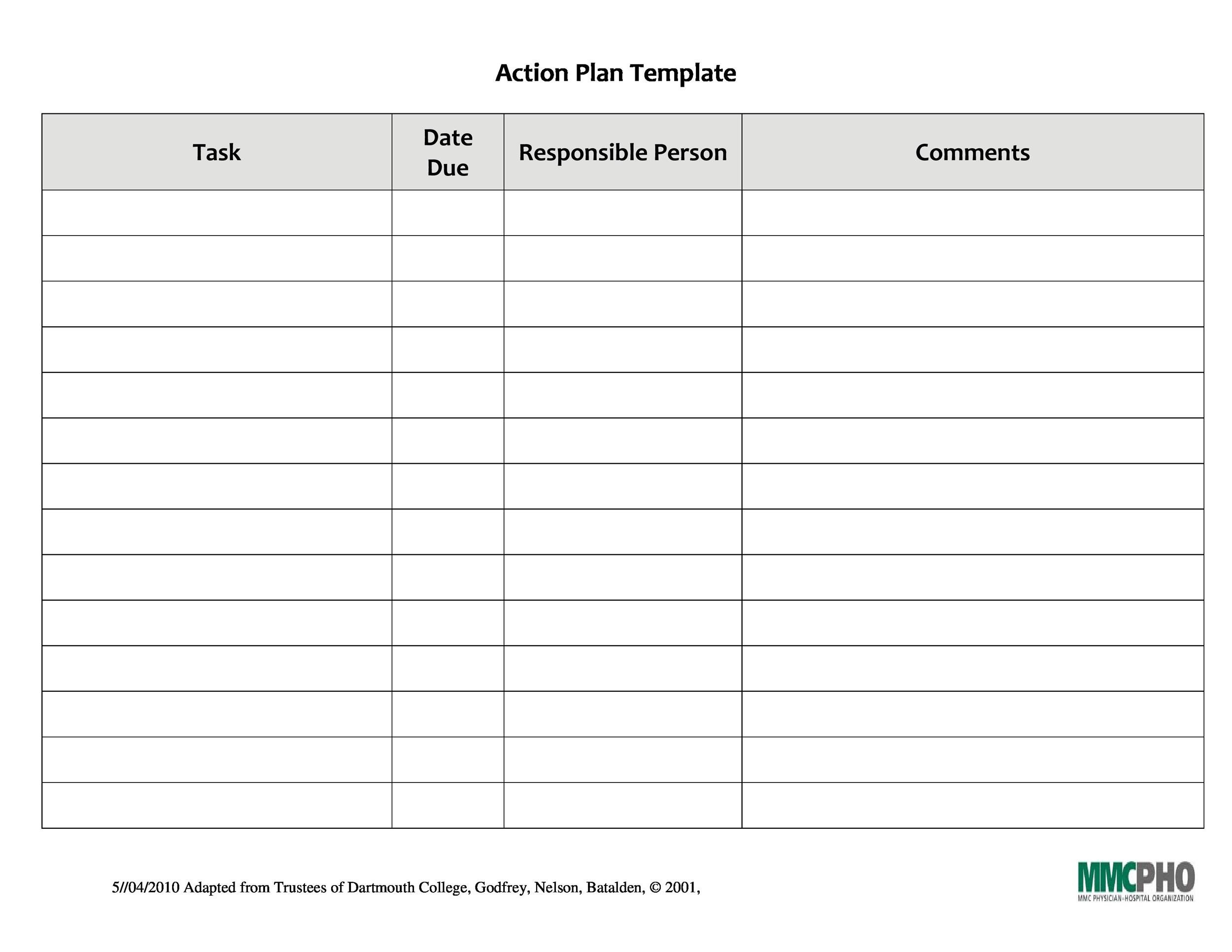 45 Free Action Plan Templates Corrective Emergency Business 