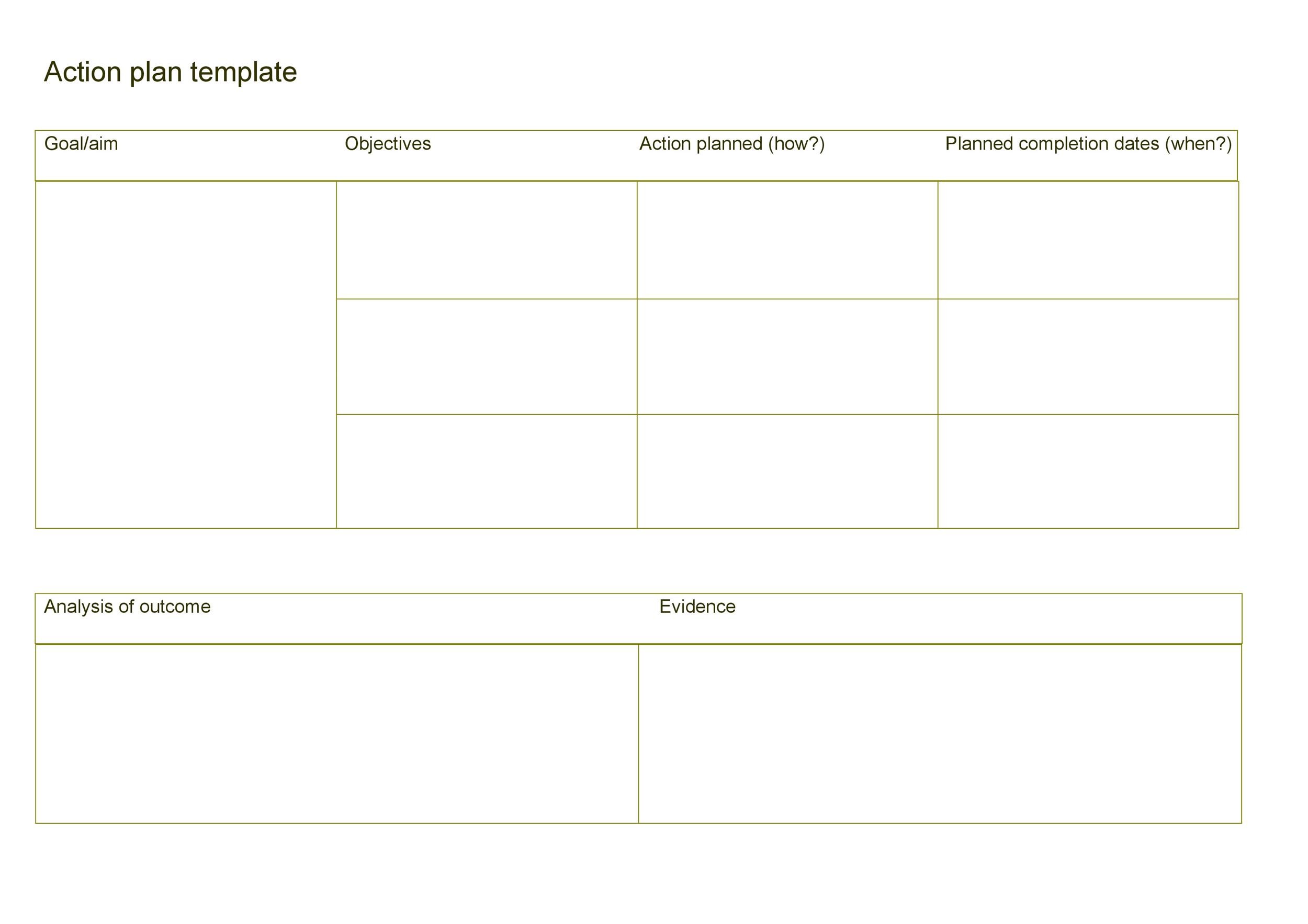 Free Action plan template 37