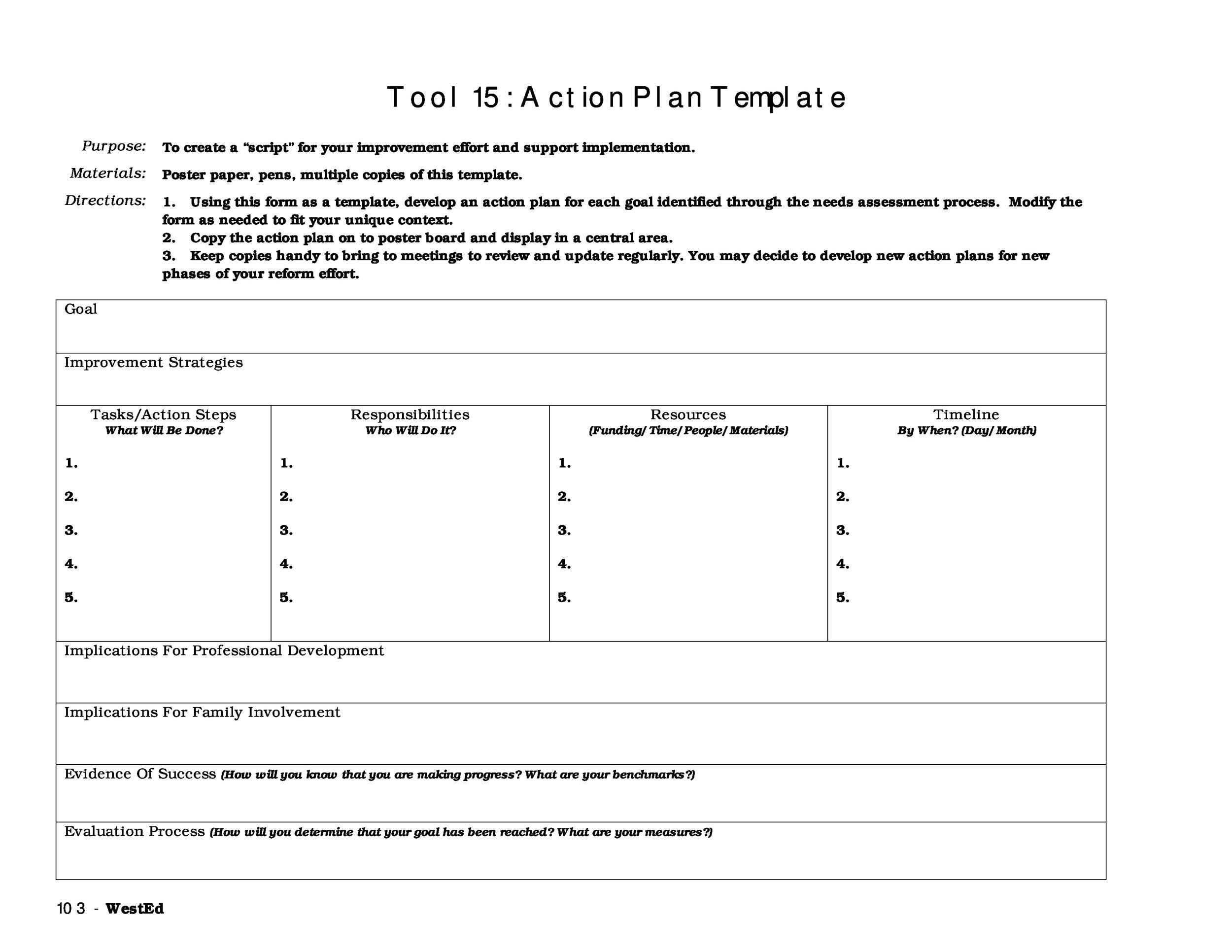 Free Action plan template 44