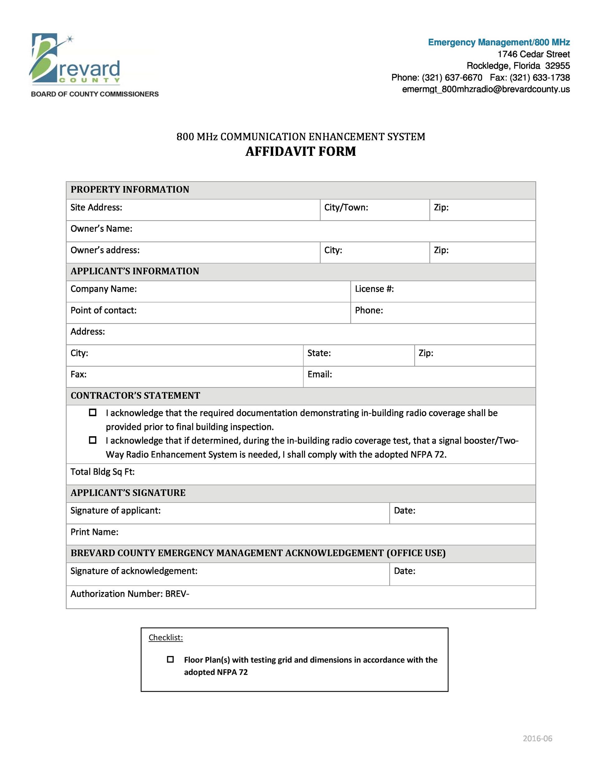 Free affidavit form 03