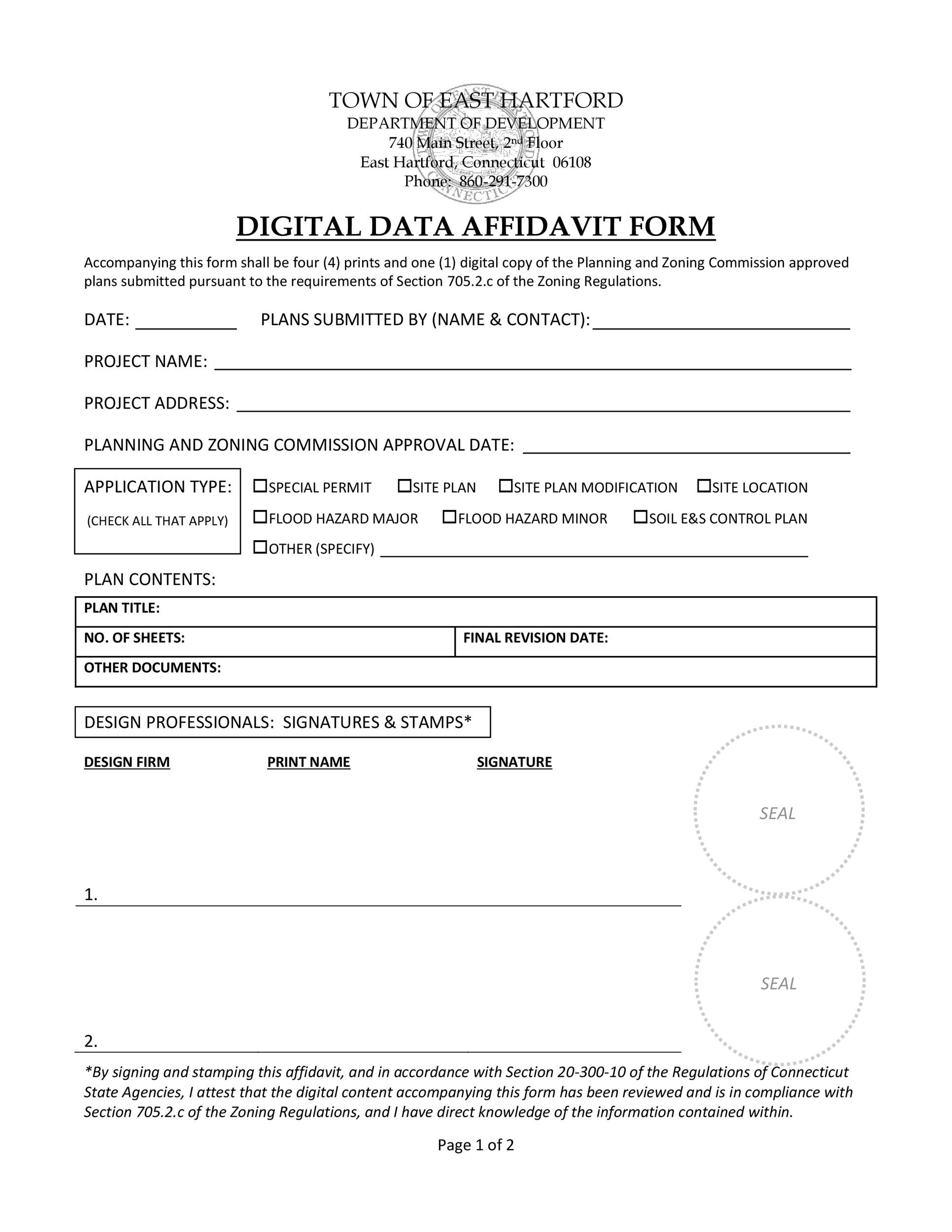Free affidavit form 17
