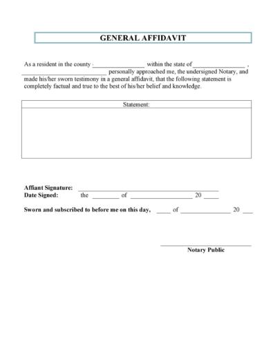 48 Sample Affidavit Forms Templates (Affidavit of Support Form)