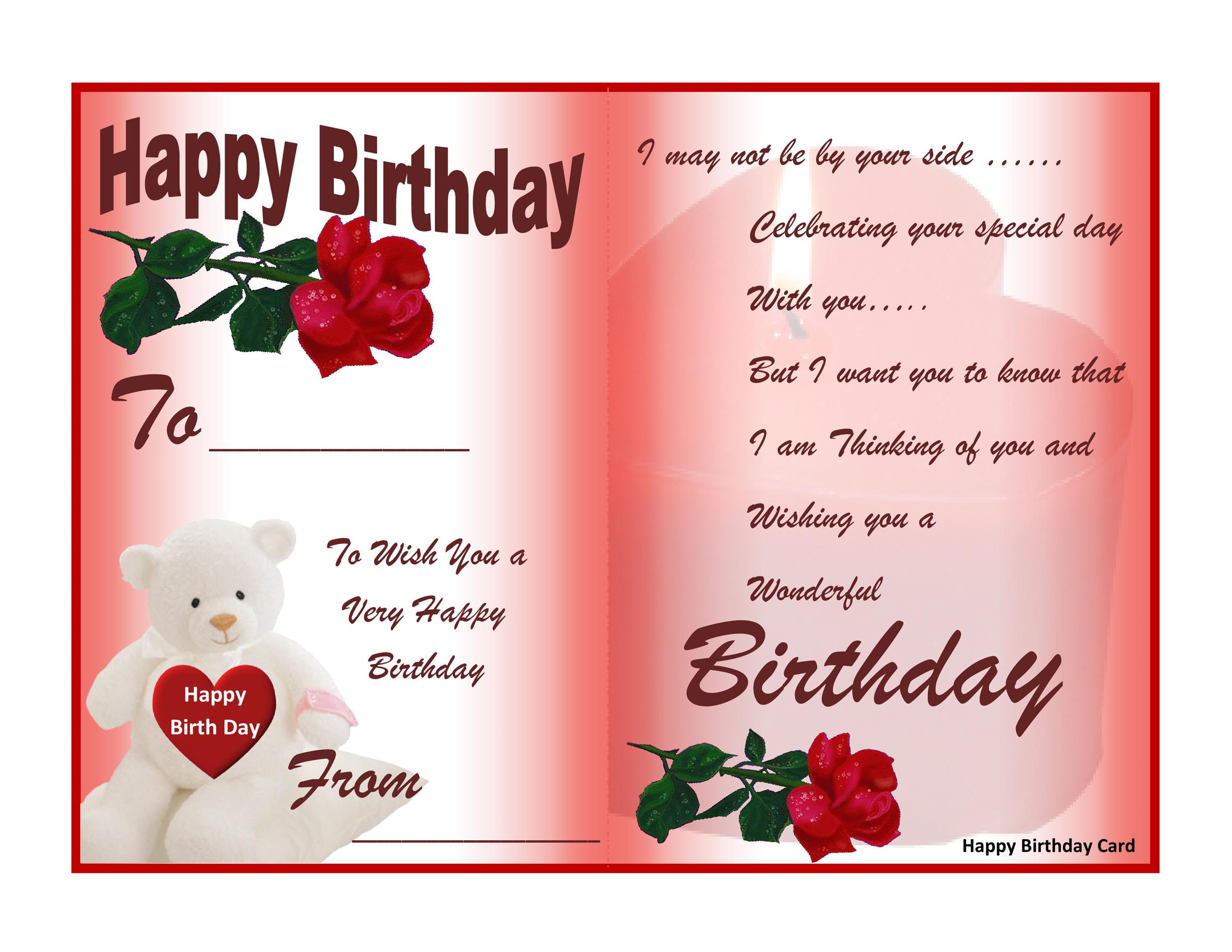 Happy Birthday Printable Card Instant Download PDF Card Template Paper 