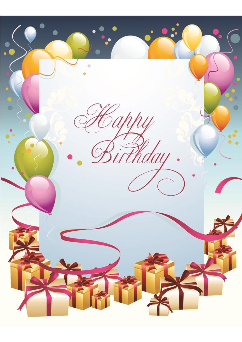 Happy Birthday Card Printable Template You Re Invited Background