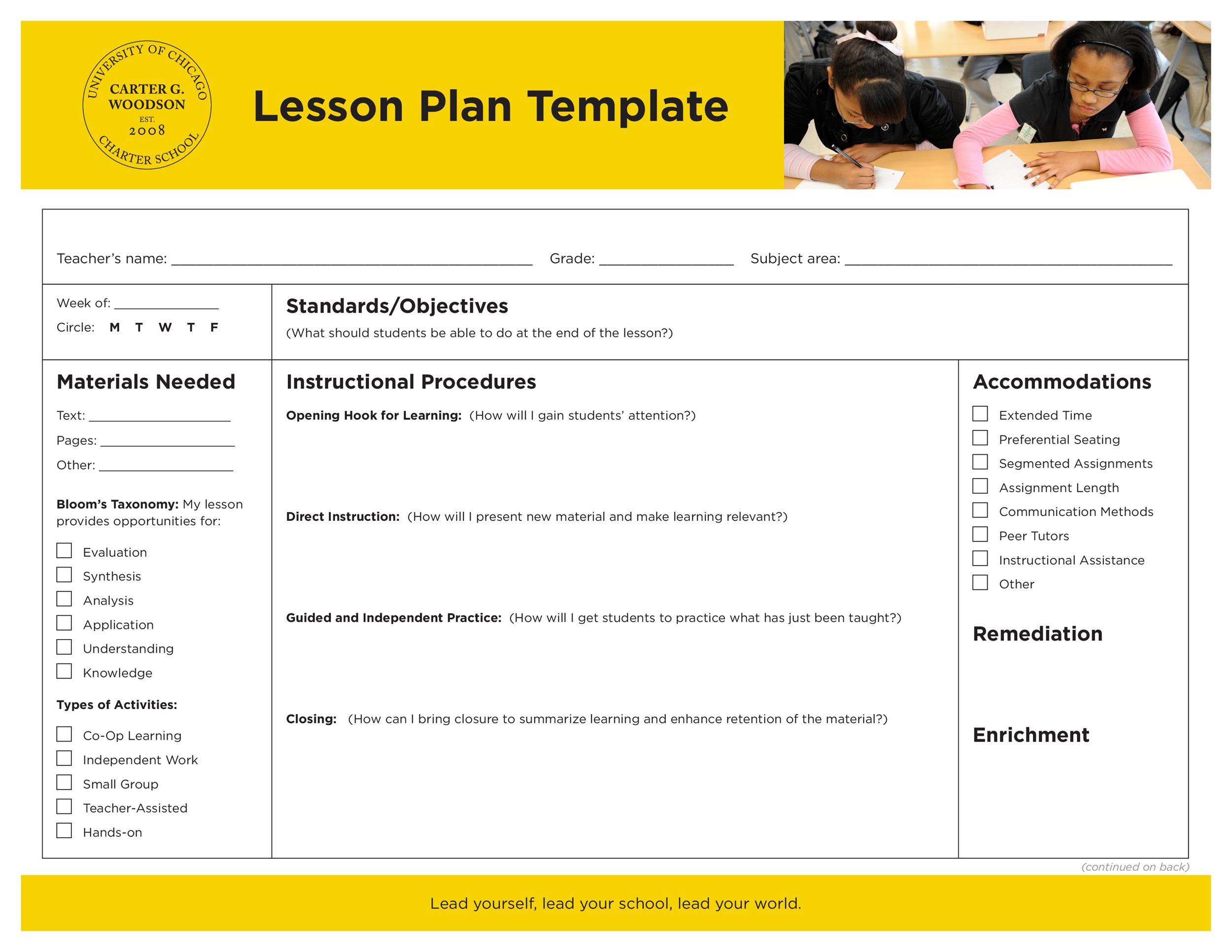Free lesson plan template 15