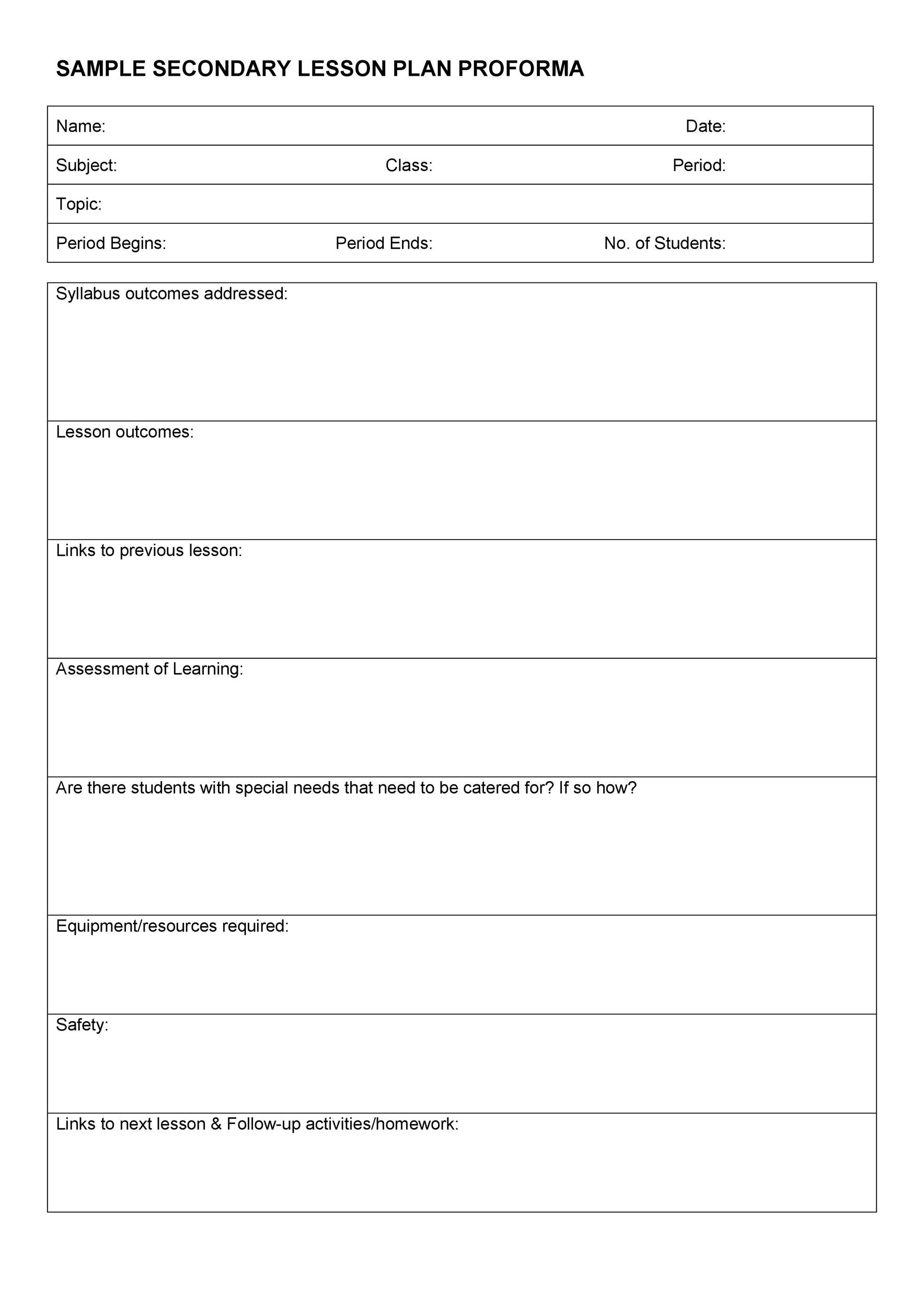 lesson planner template