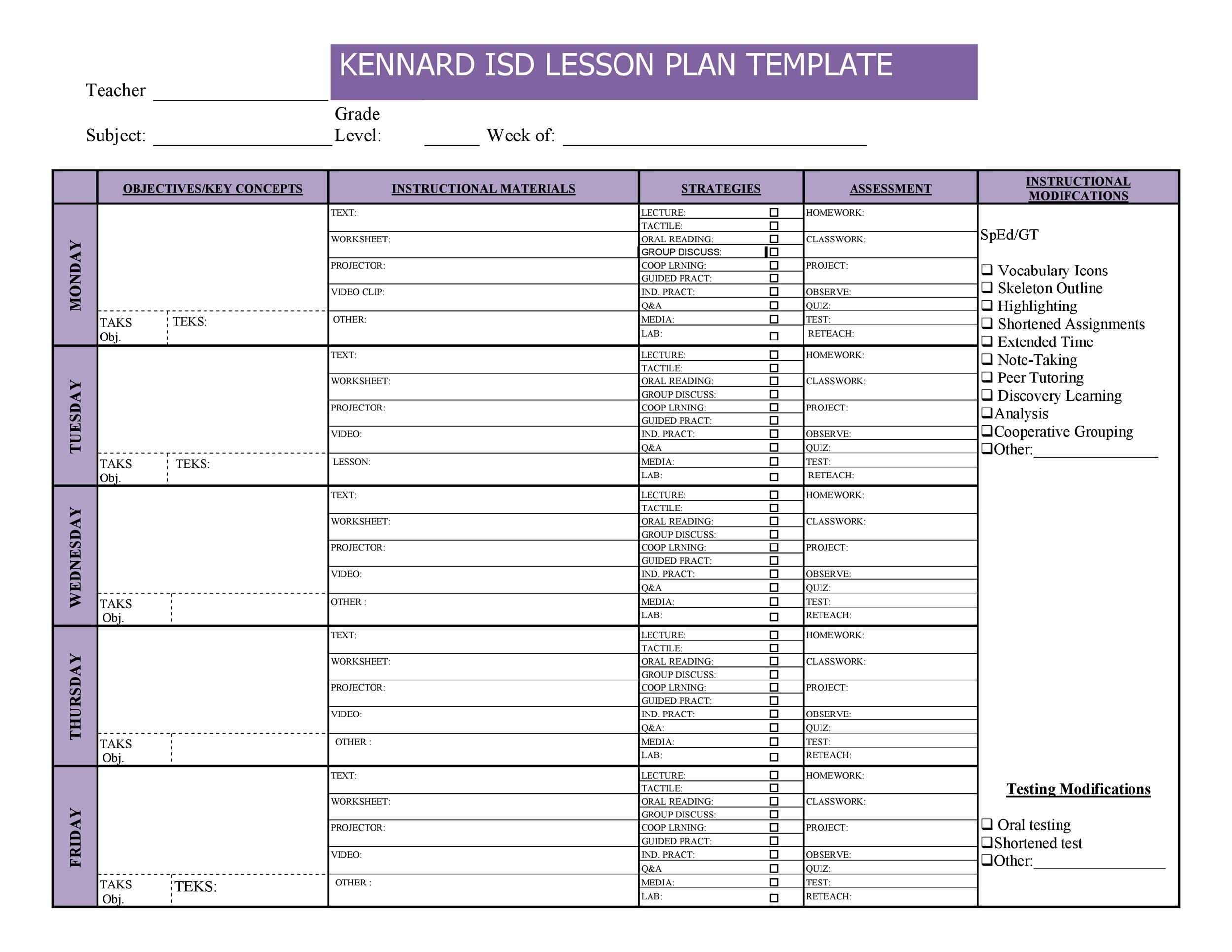 44 FREE Lesson Plan Templates [Common Core, Preschool, Weekly] | Tomas ...