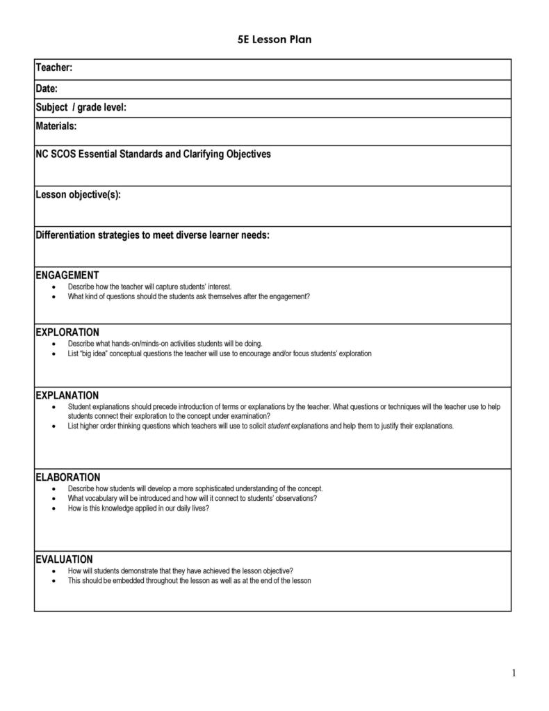 44 FREE Lesson Plan Templates [Common Core, Preschool, Weekly]