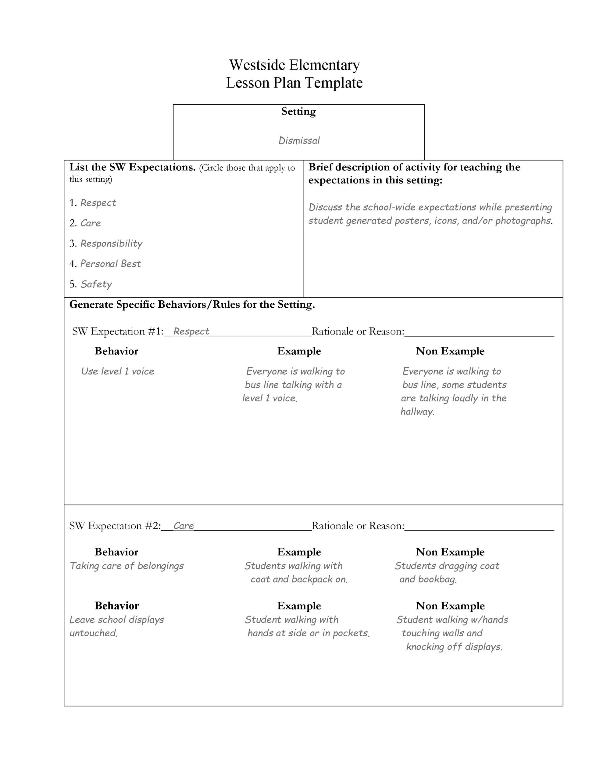 Free lesson plan template 42