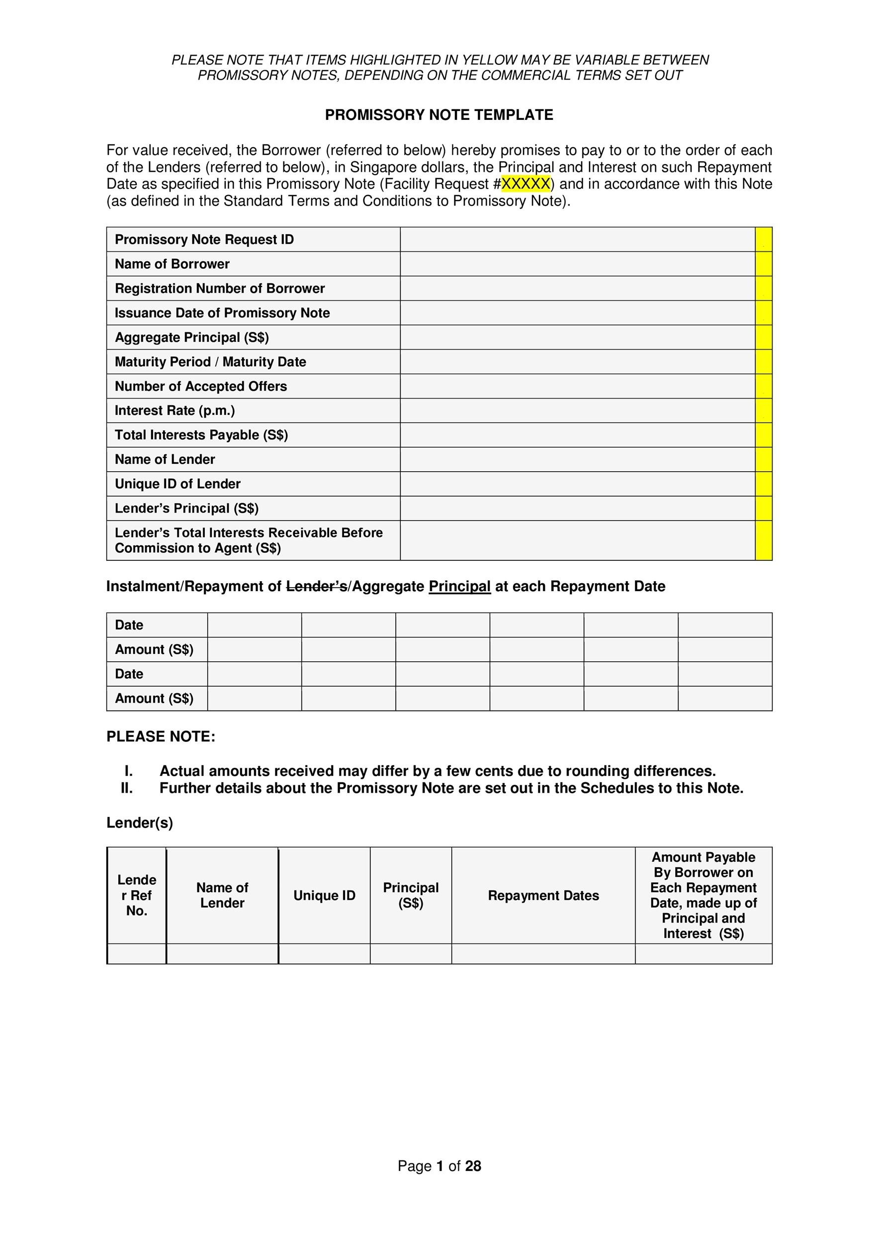 Promisorry Note Template