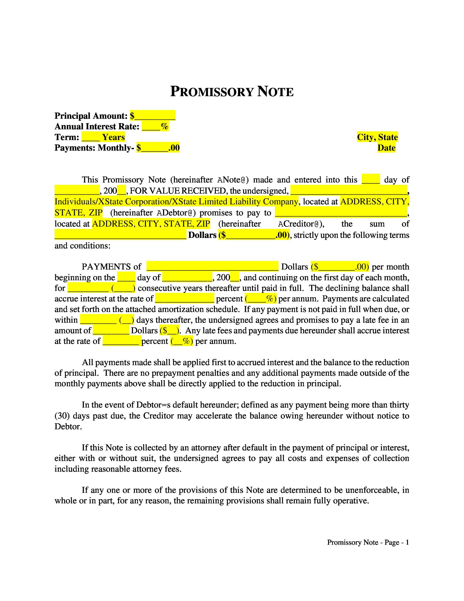 assignment of promissory note