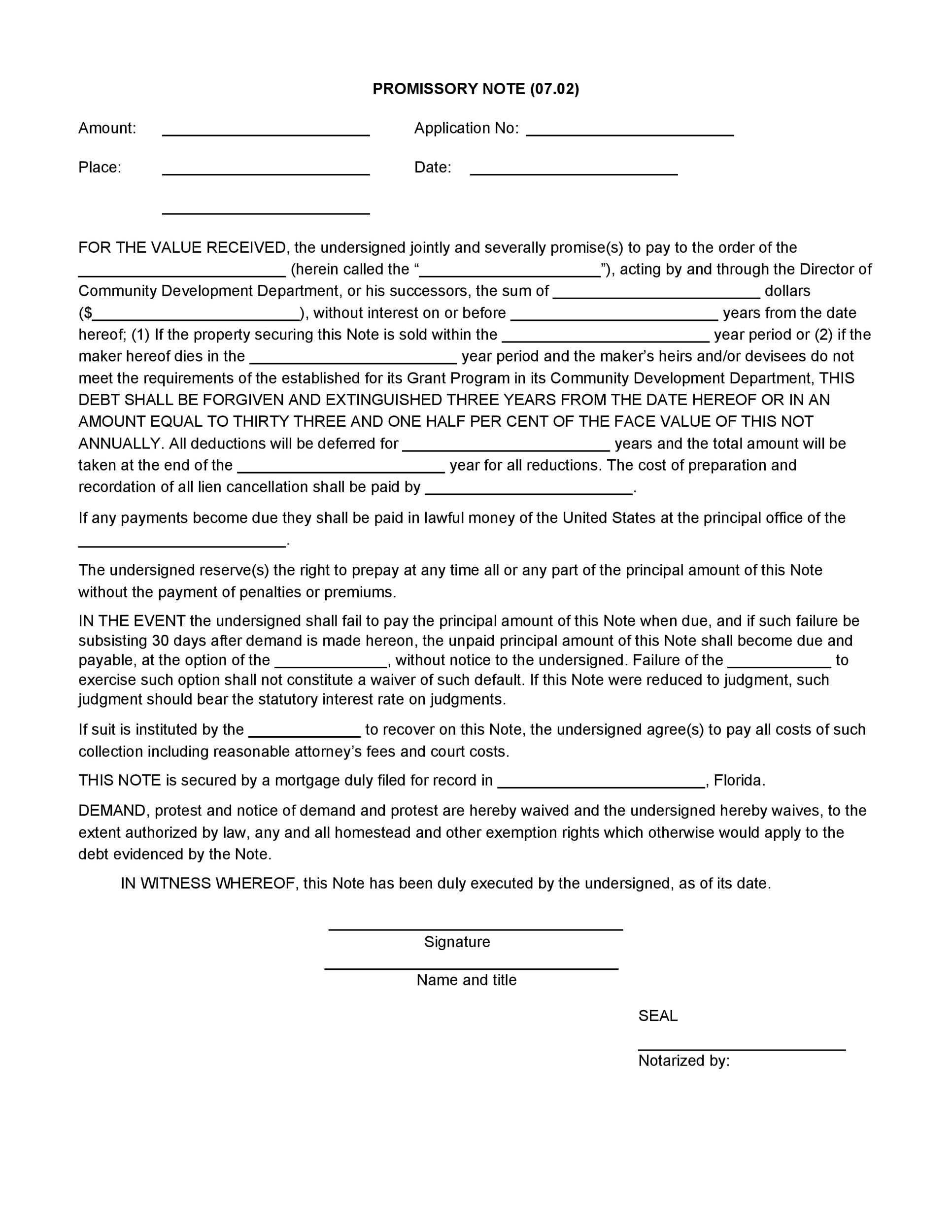 Free promissory note template 23
