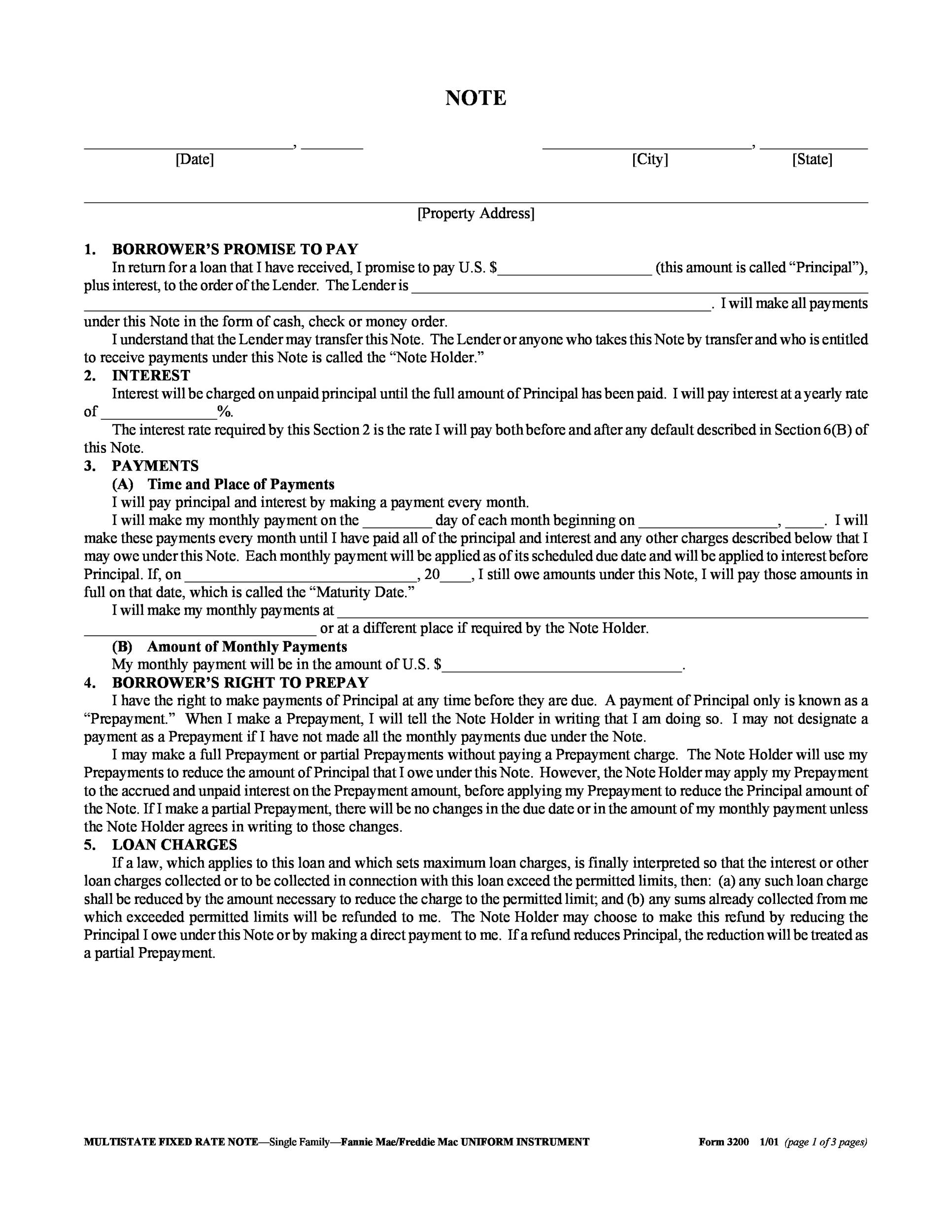 Free promissory note template 30