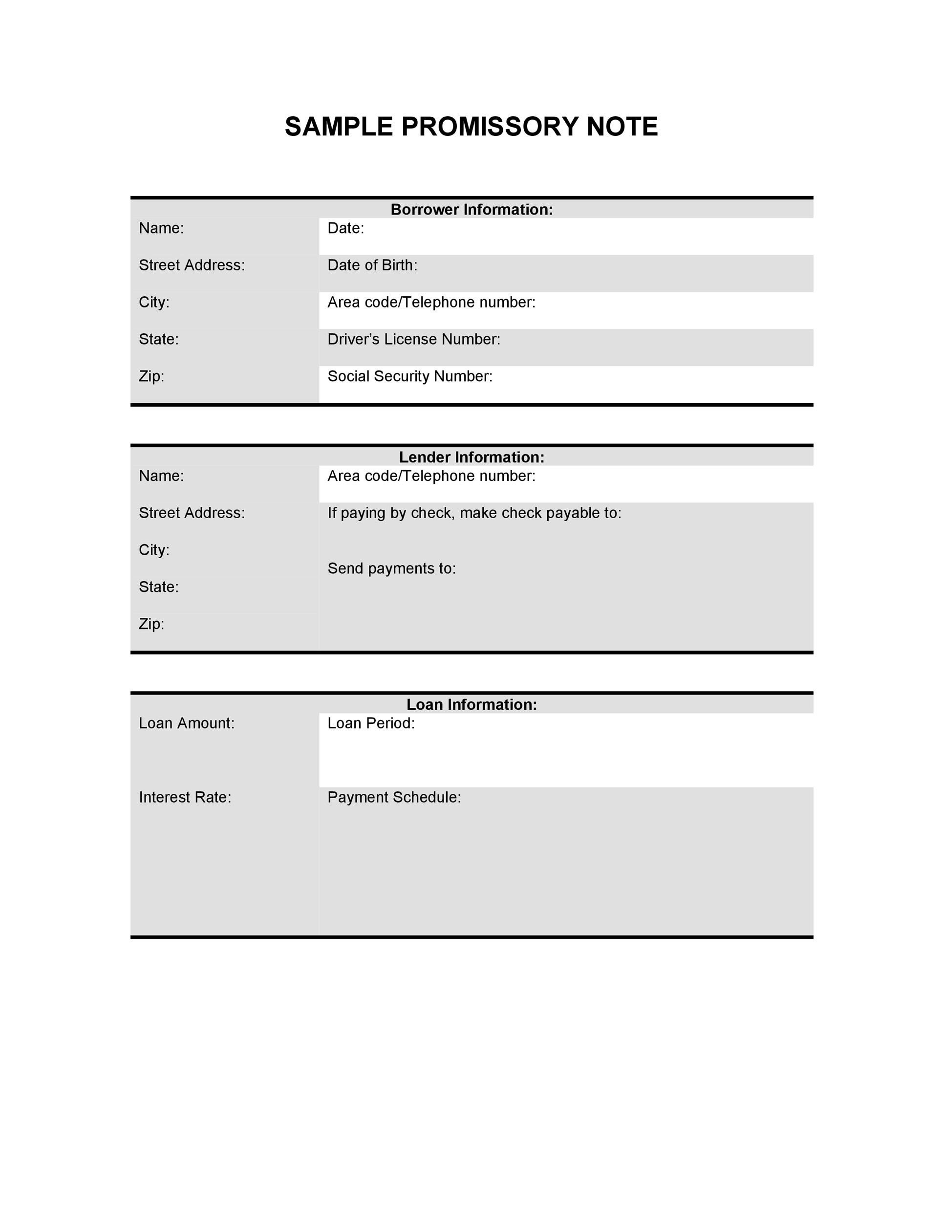 Free promissory note template 37